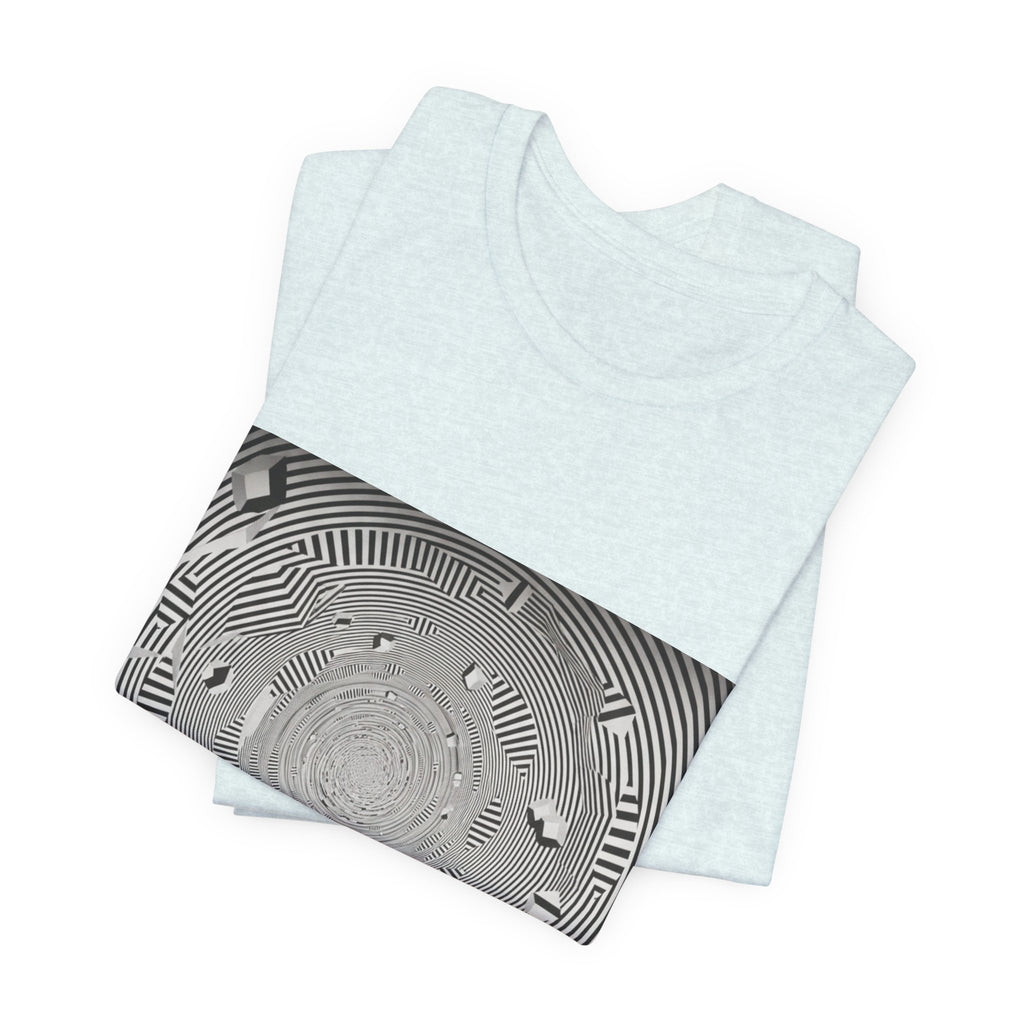 Optical Illusion Band Tee — Silhouette Crowd Spiral Concert Graphic T-Shirt