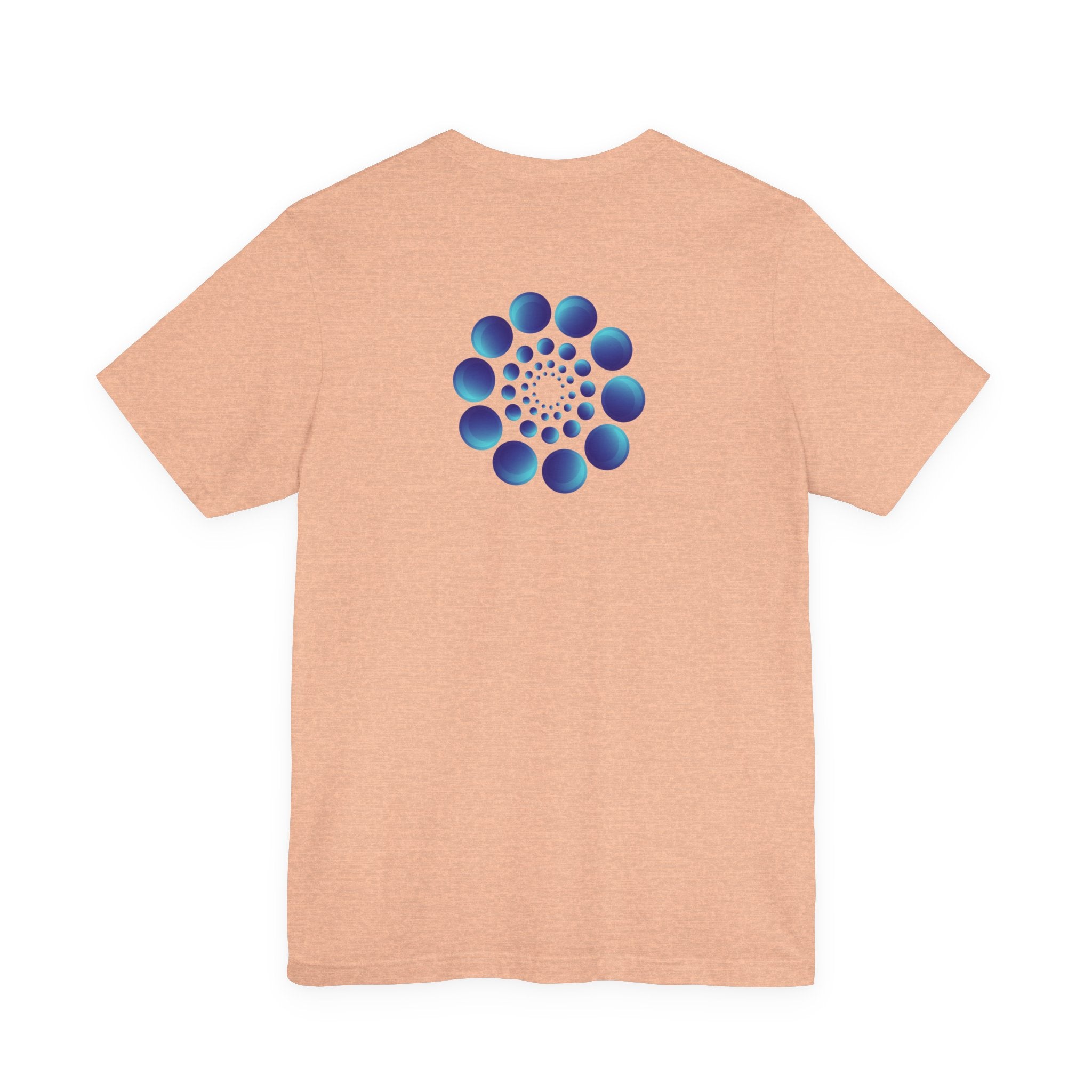 Spiral Blue Dot Tee — Geometric Optical Design T-Shirt