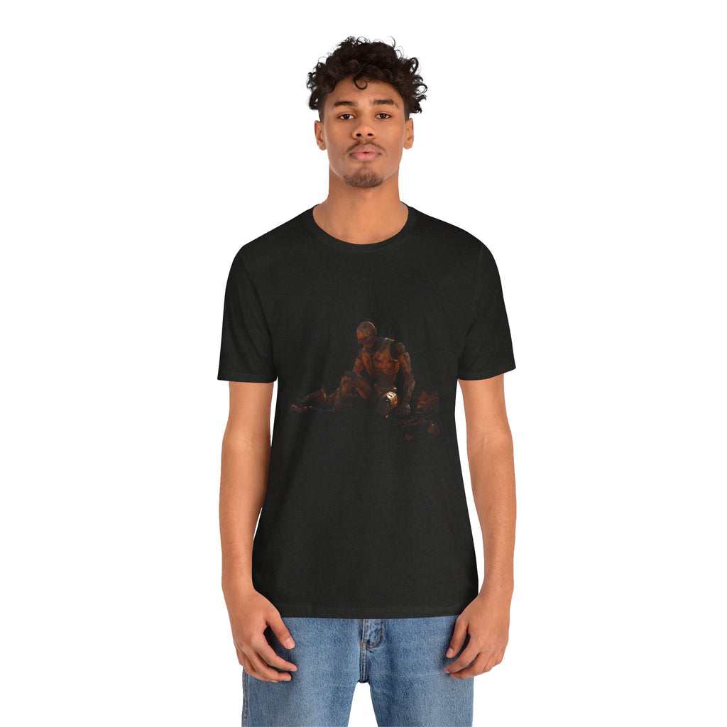 Survivor Figure Graphic Tee — Desert Wanderer Illustration T-Shirt