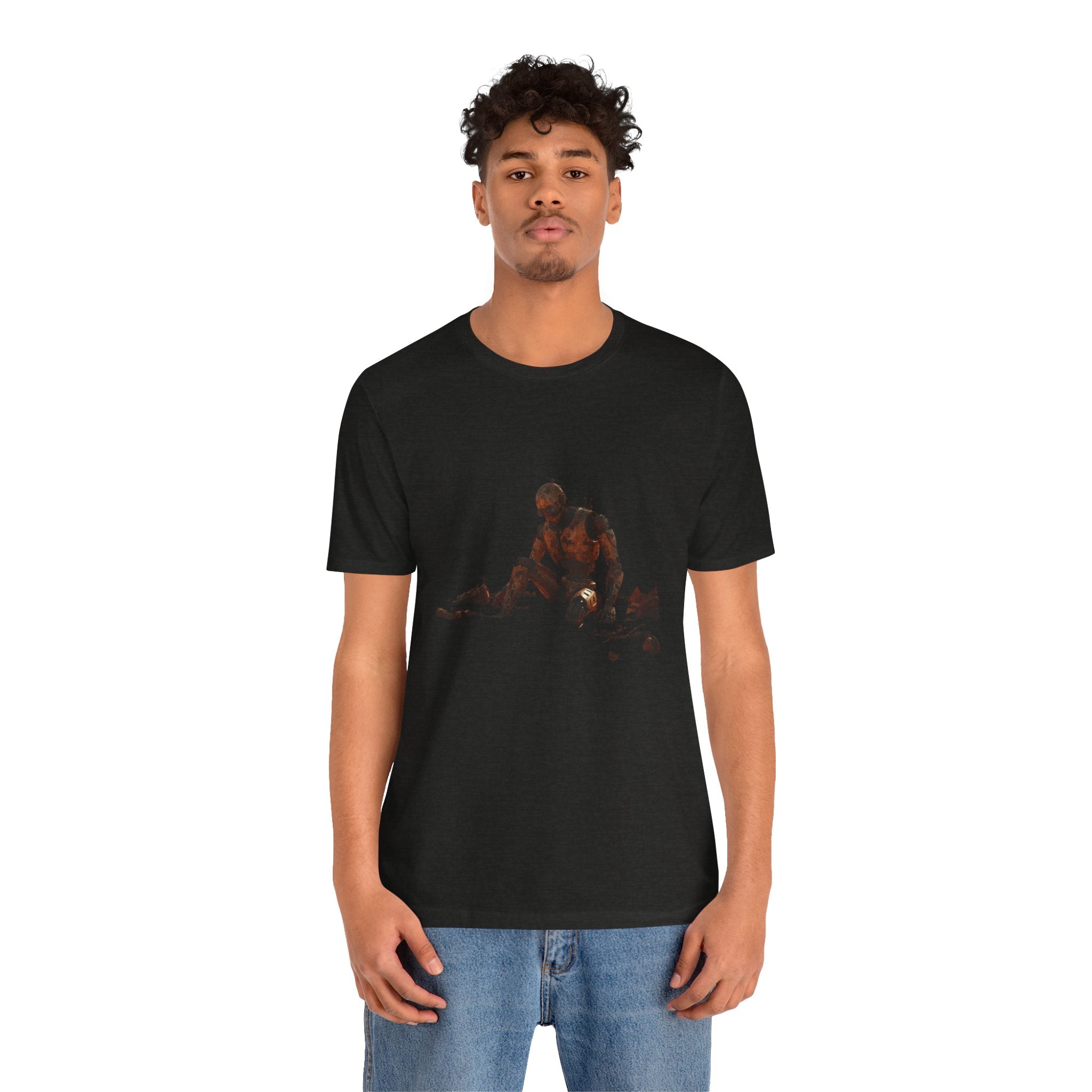 Survivor Figure Graphic Tee — Desert Wanderer Illustration T-Shirt