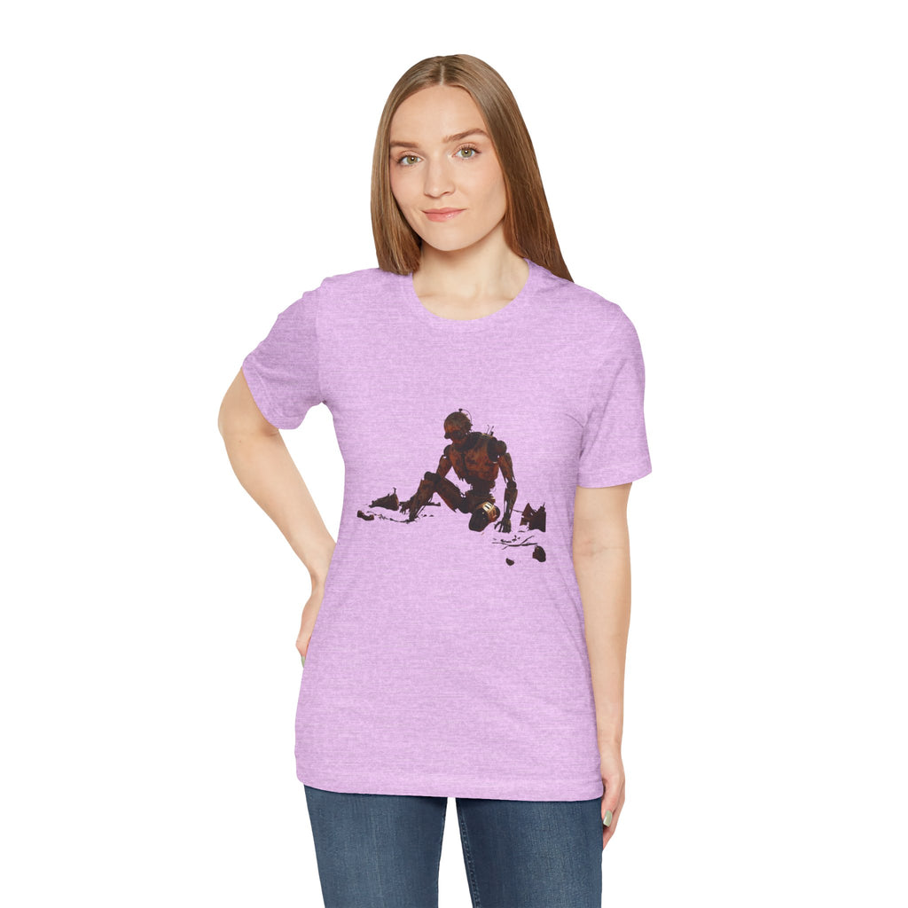Survivor Figure Graphic Tee — Desert Wanderer Illustration T-Shirt
