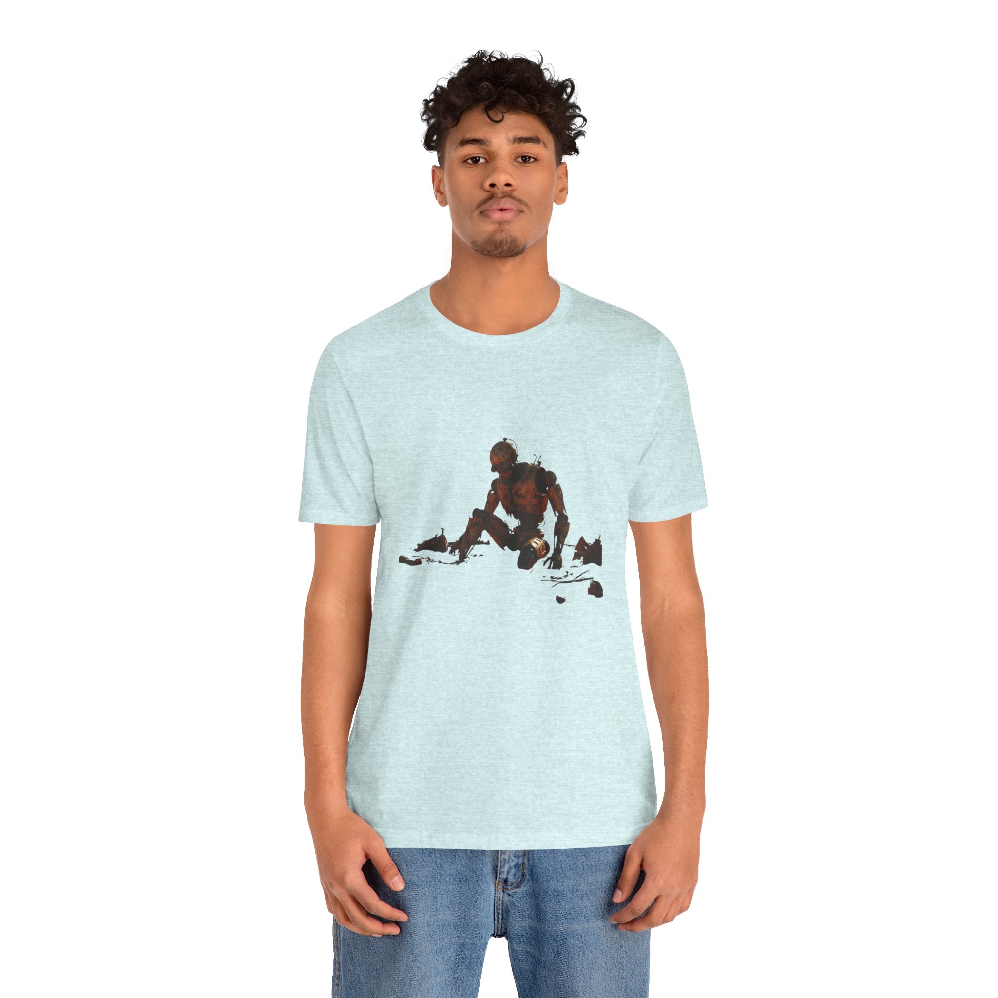 Survivor Figure Graphic Tee — Desert Wanderer Illustration T-Shirt