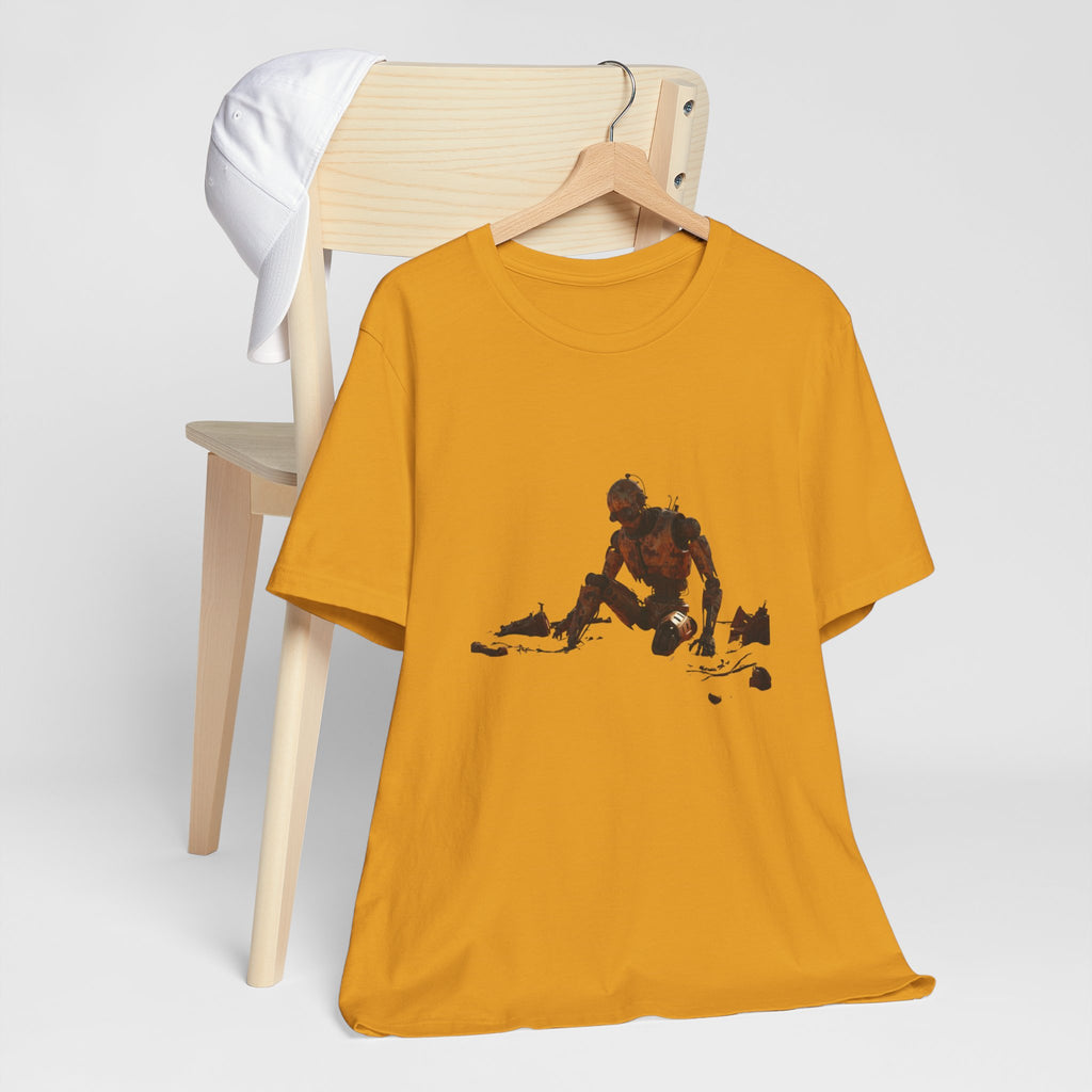 Survivor Figure Graphic Tee — Desert Wanderer Illustration T-Shirt
