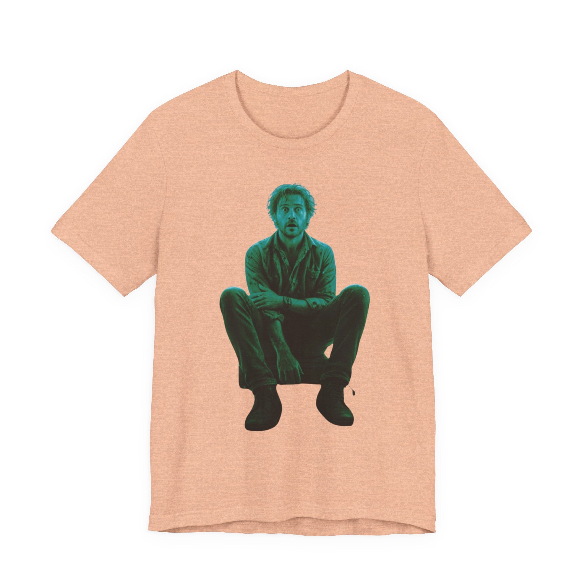 Sitting Silhouette Tee — Moody Green Portrait Graphic T-Shirt