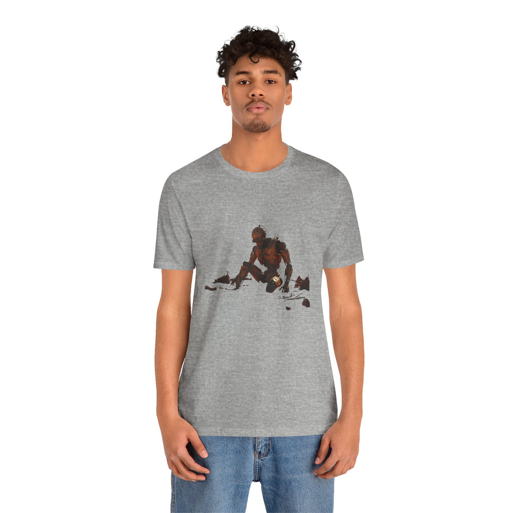Survivor Figure Graphic Tee — Desert Wanderer Illustration T-Shirt