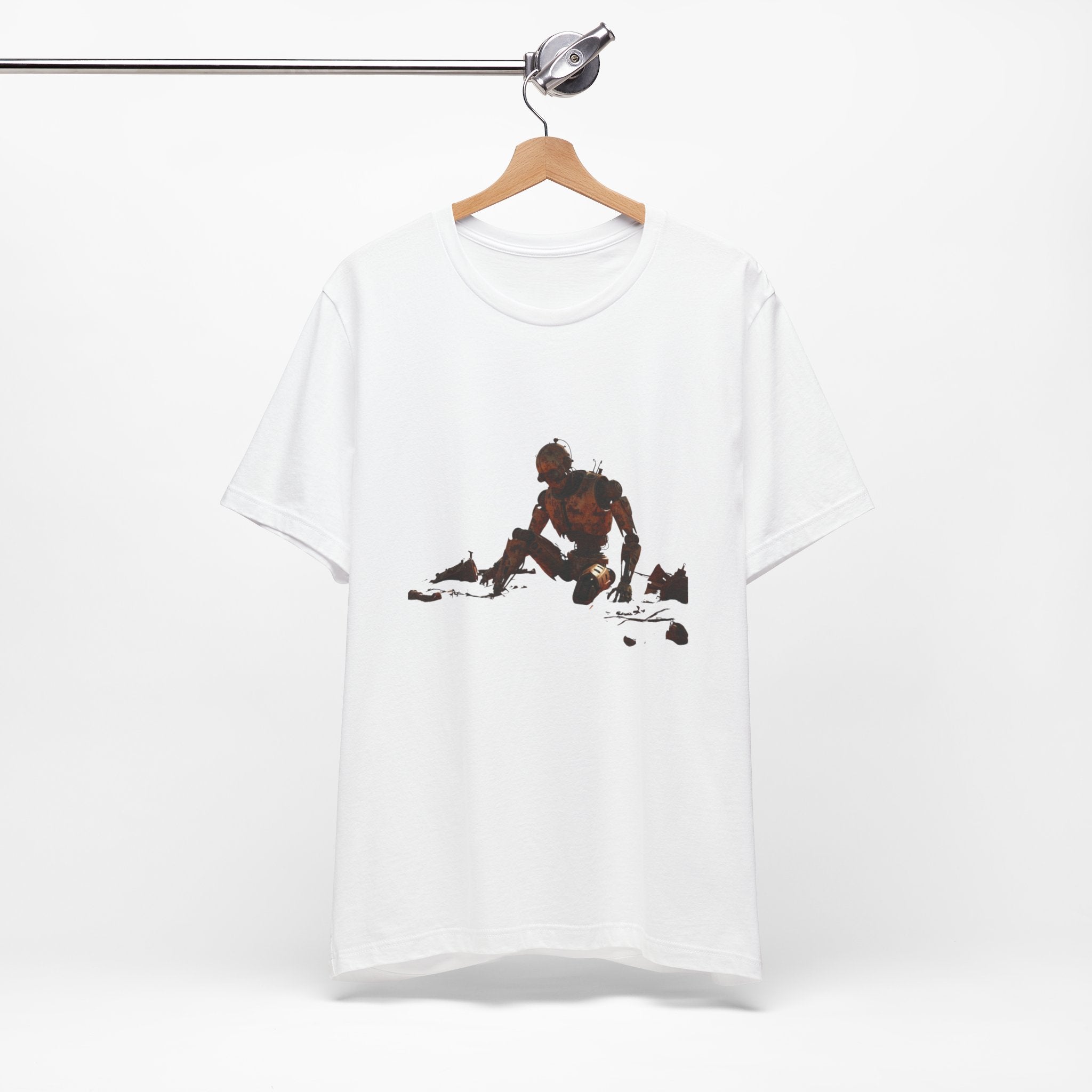 Survivor Figure Graphic Tee — Desert Wanderer Illustration T-Shirt