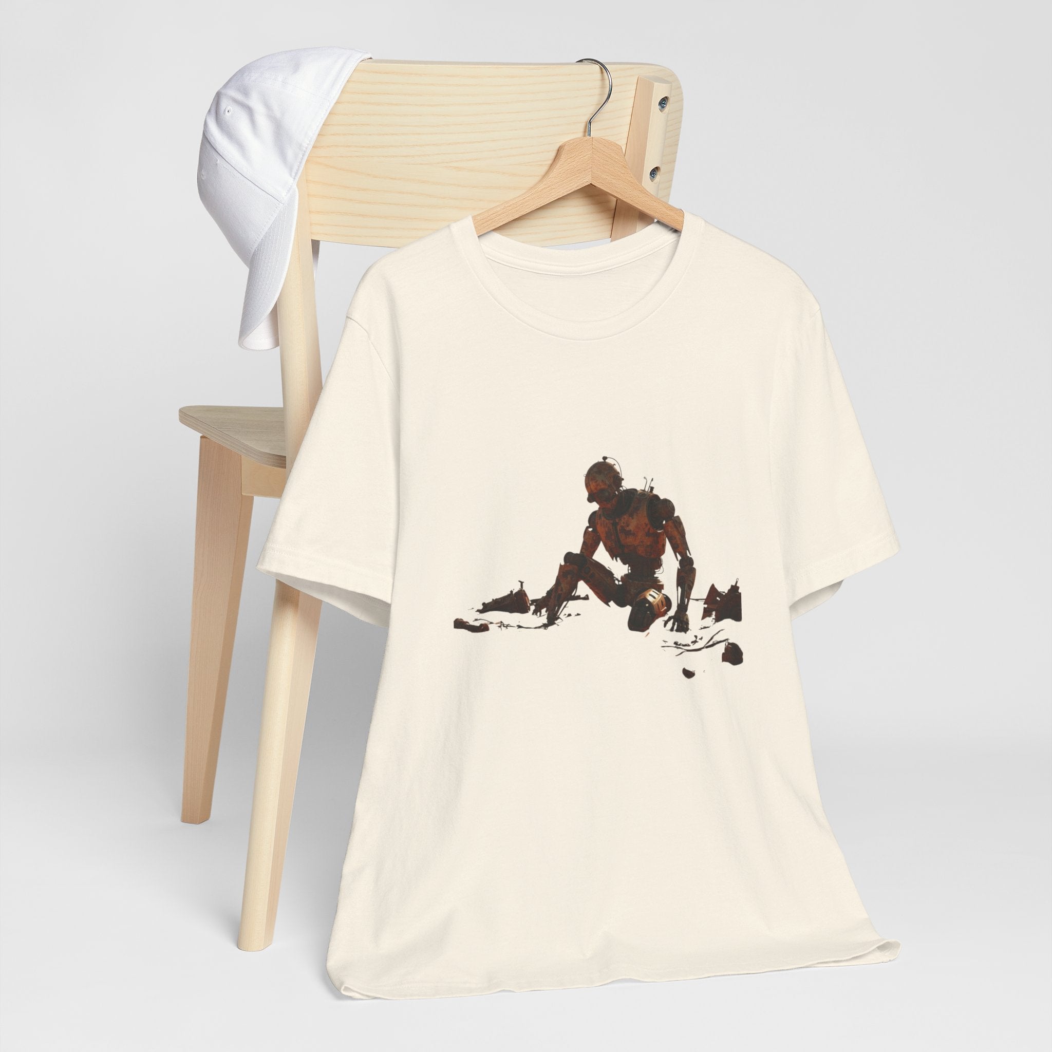 Survivor Figure Graphic Tee — Desert Wanderer Illustration T-Shirt