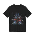 Abstract Electric Silhouette Tee — Futuristic Lightning Graphic T-Shirt