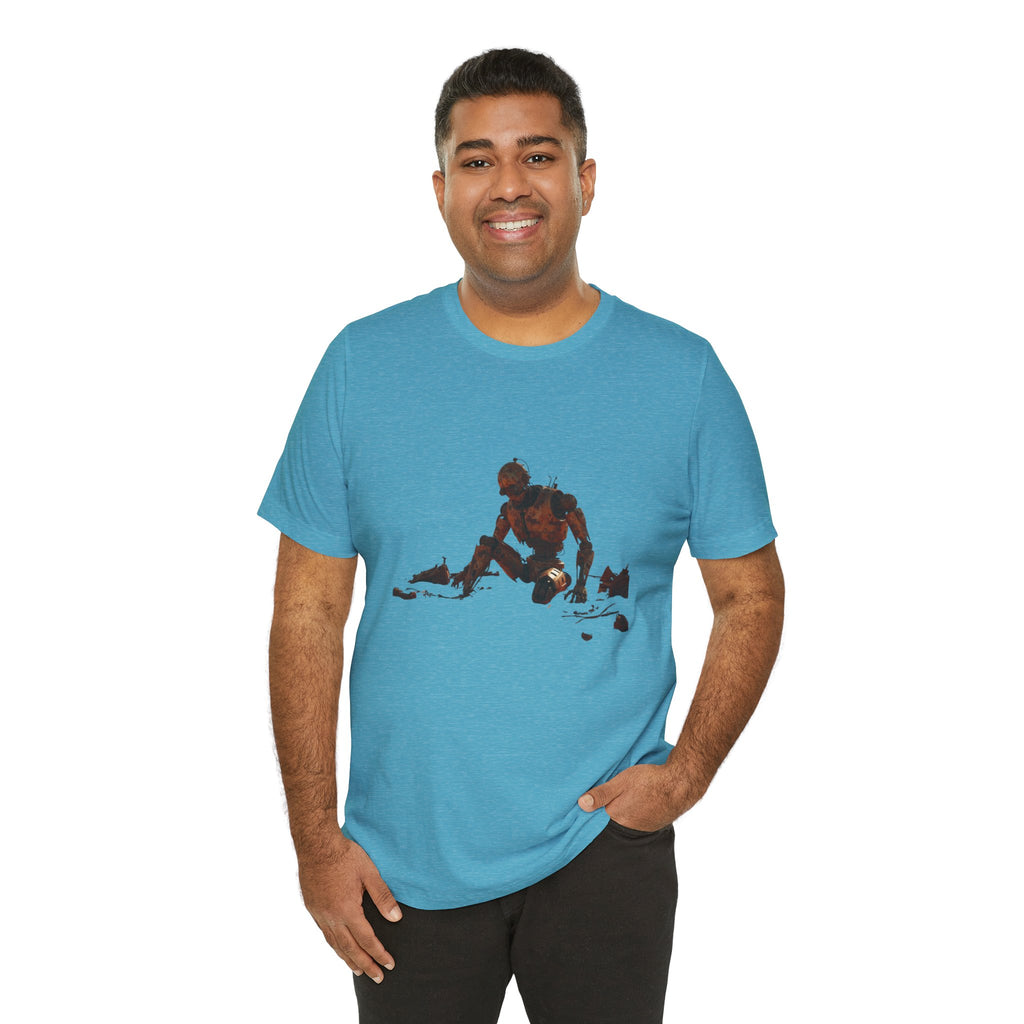 Survivor Figure Graphic Tee — Desert Wanderer Illustration T-Shirt