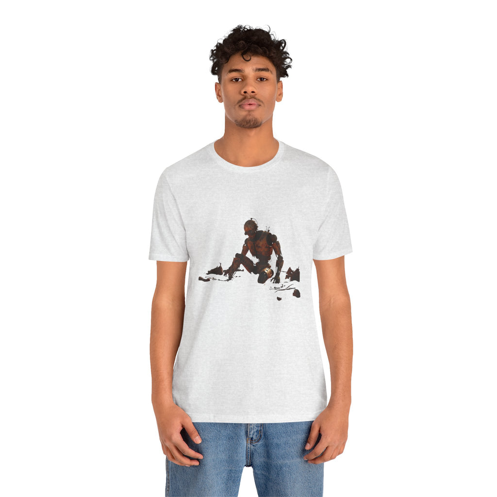 Survivor Figure Graphic Tee — Desert Wanderer Illustration T-Shirt