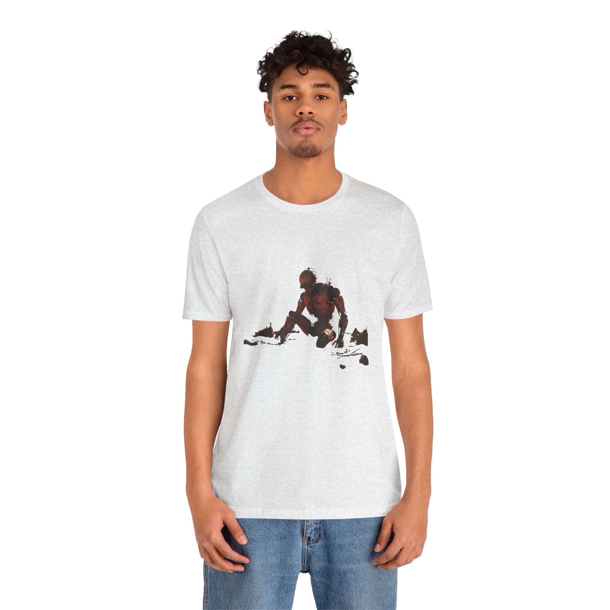 Survivor Figure Graphic Tee — Desert Wanderer Illustration T-Shirt