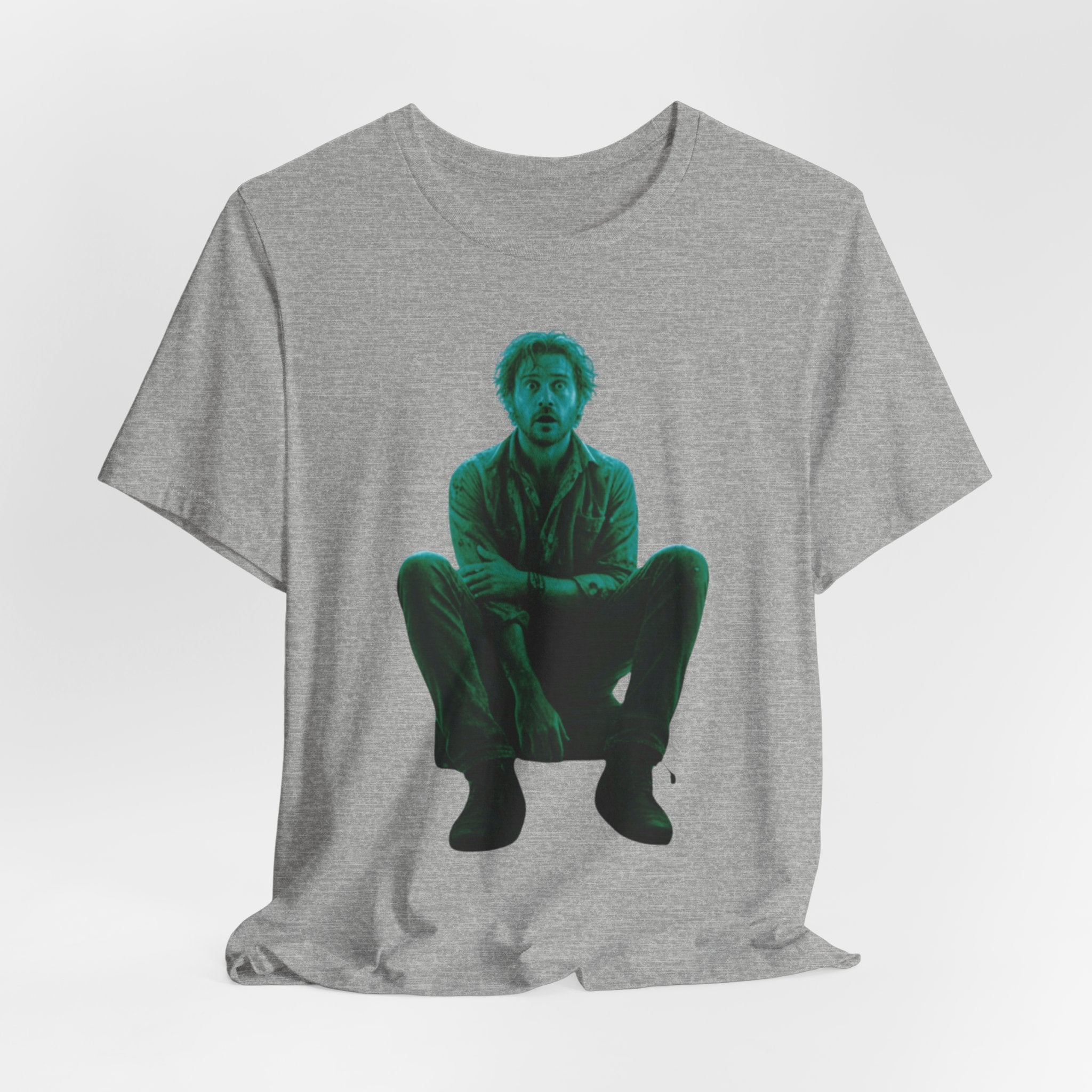 Sitting Silhouette Tee — Moody Green Portrait Graphic T-Shirt