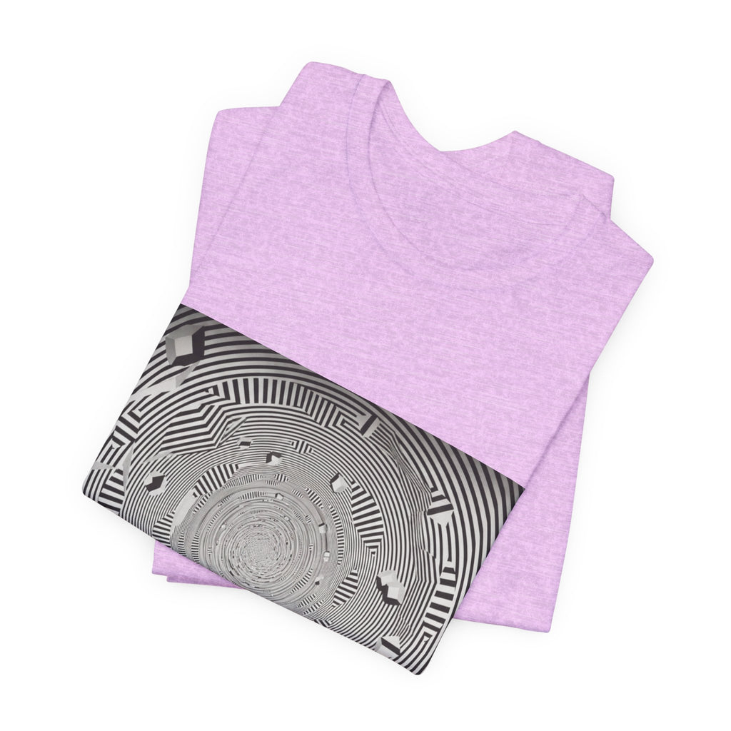Optical Illusion Band Tee — Silhouette Crowd Spiral Concert Graphic T-Shirt