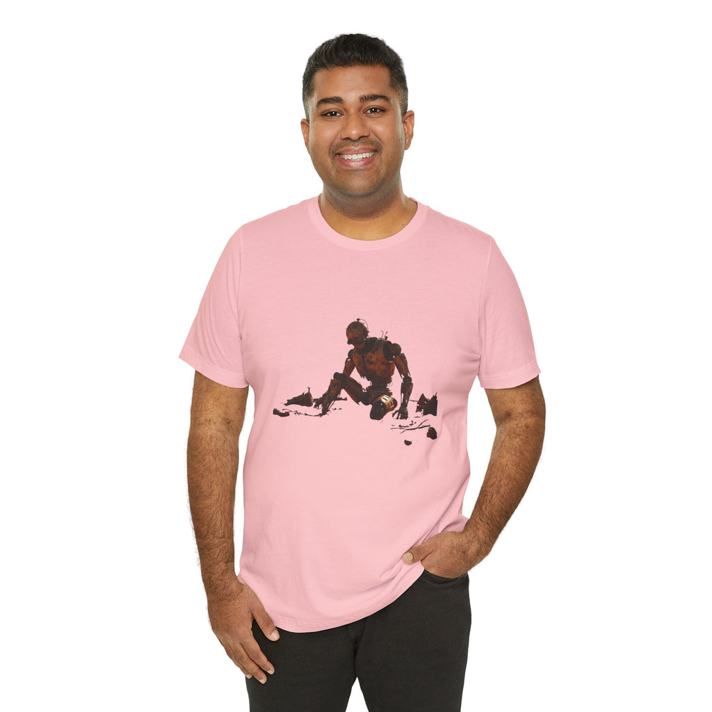 Survivor Figure Graphic Tee — Desert Wanderer Illustration T-Shirt