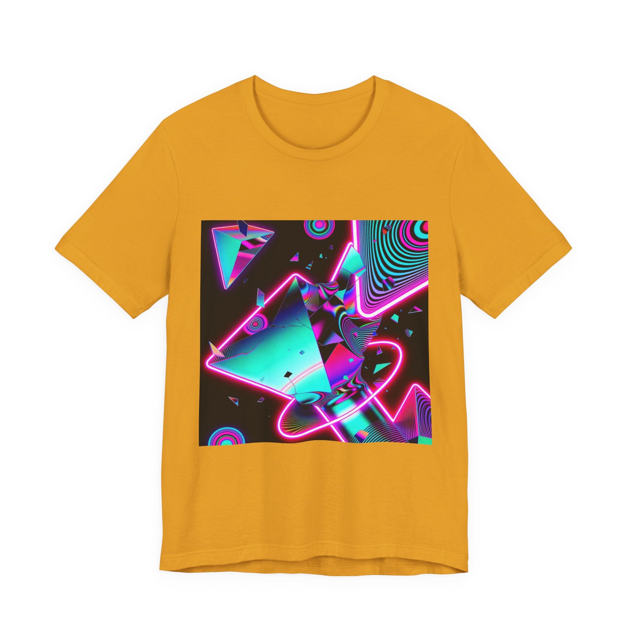 Retro Neon Vaporwave T-Shirt – 80s Synthwave Geometric Tee
