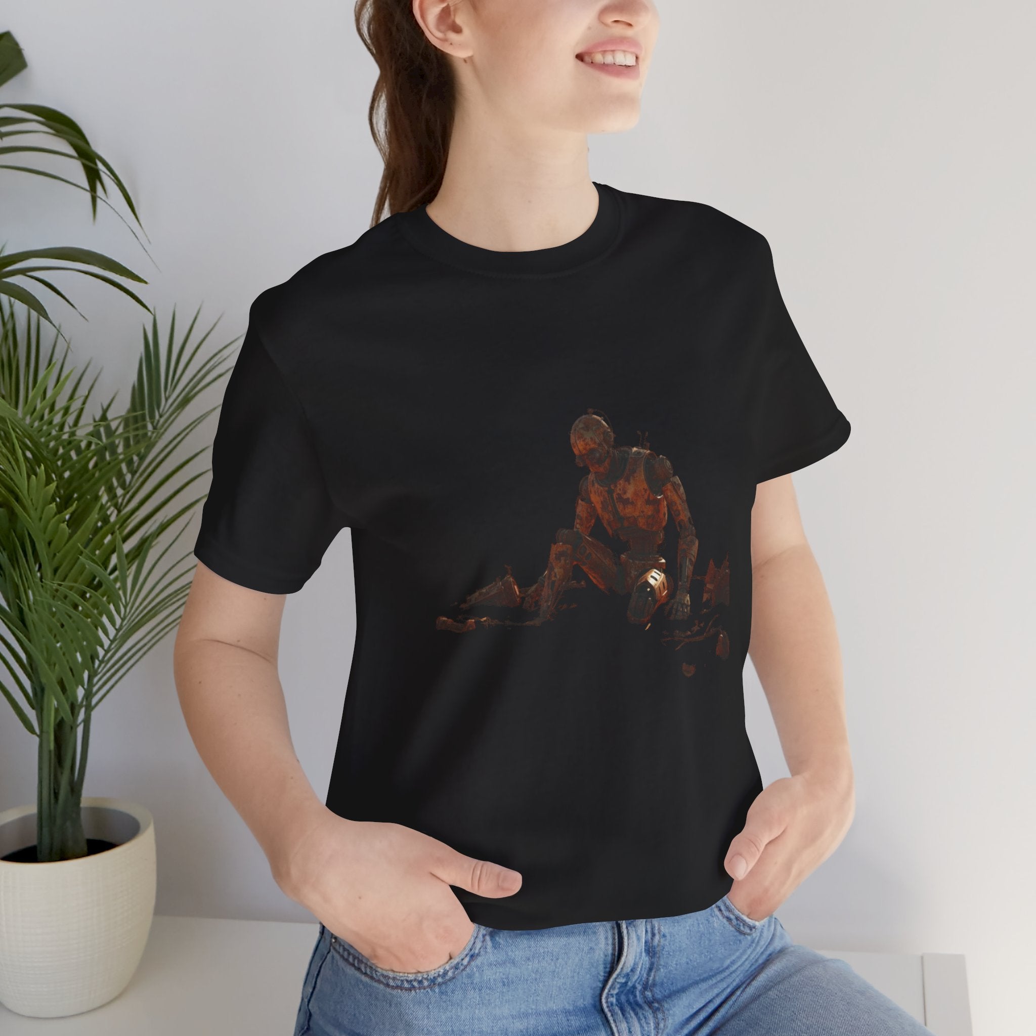 Survivor Figure Graphic Tee — Desert Wanderer Illustration T-Shirt