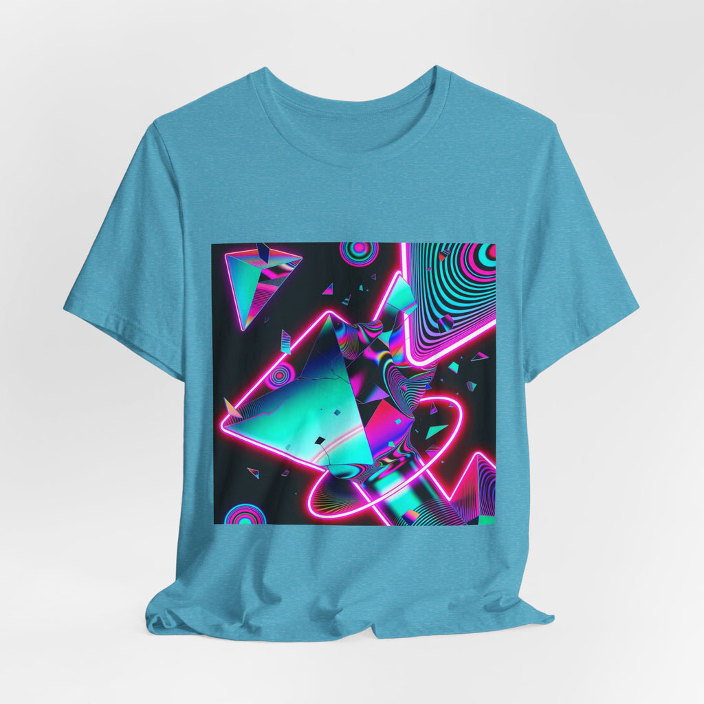 Retro Neon Vaporwave T-Shirt – 80s Synthwave Geometric Tee