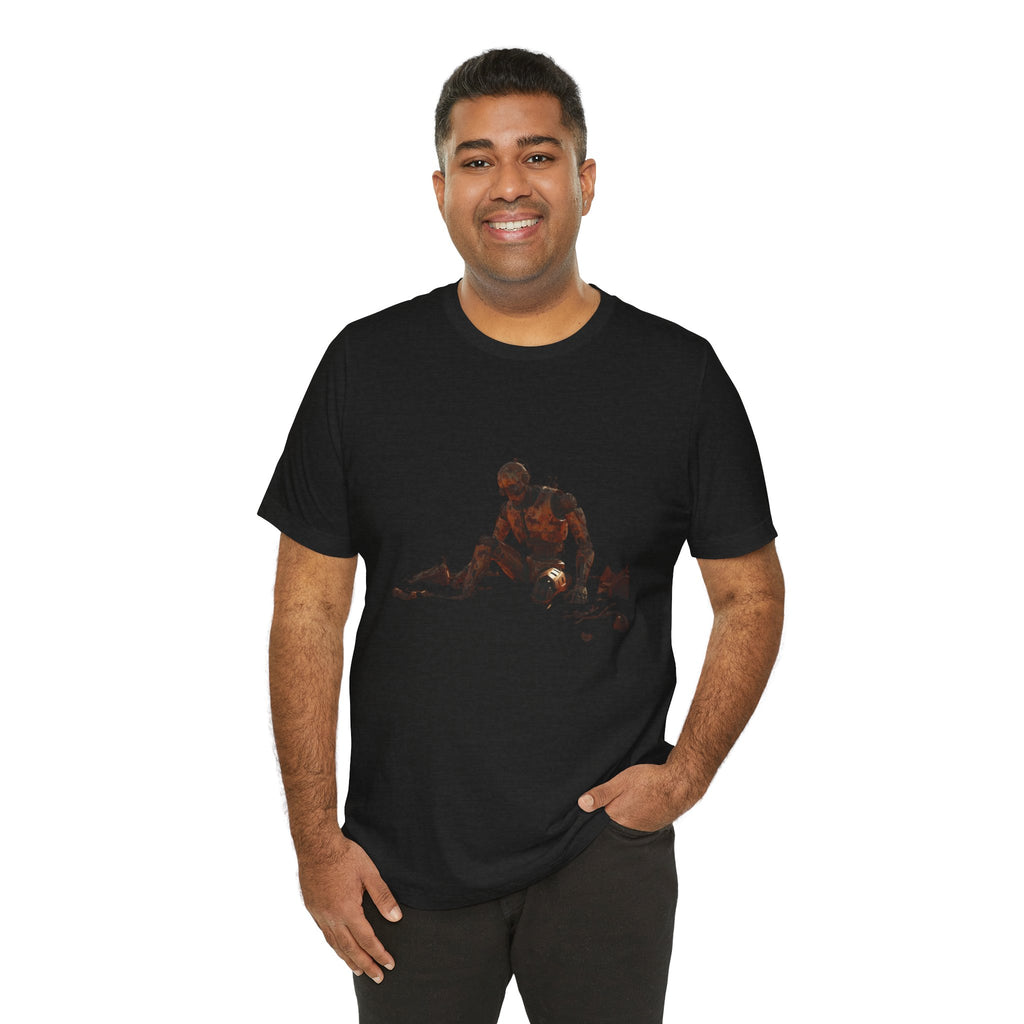 Survivor Figure Graphic Tee — Desert Wanderer Illustration T-Shirt