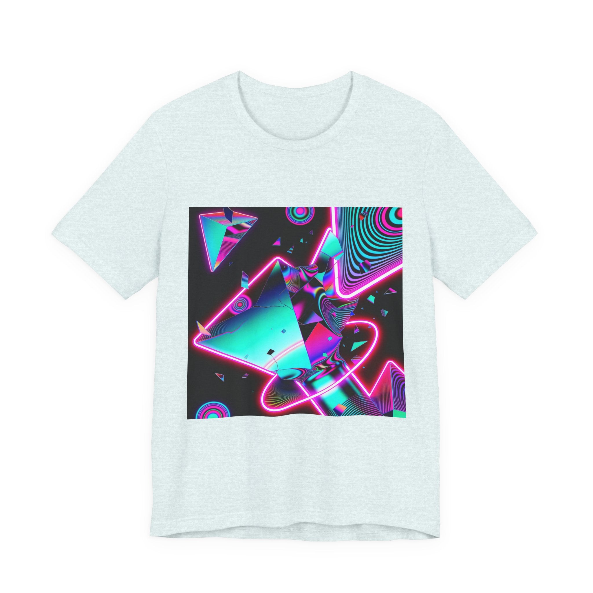Retro Neon Vaporwave T-Shirt – 80s Synthwave Geometric Tee
