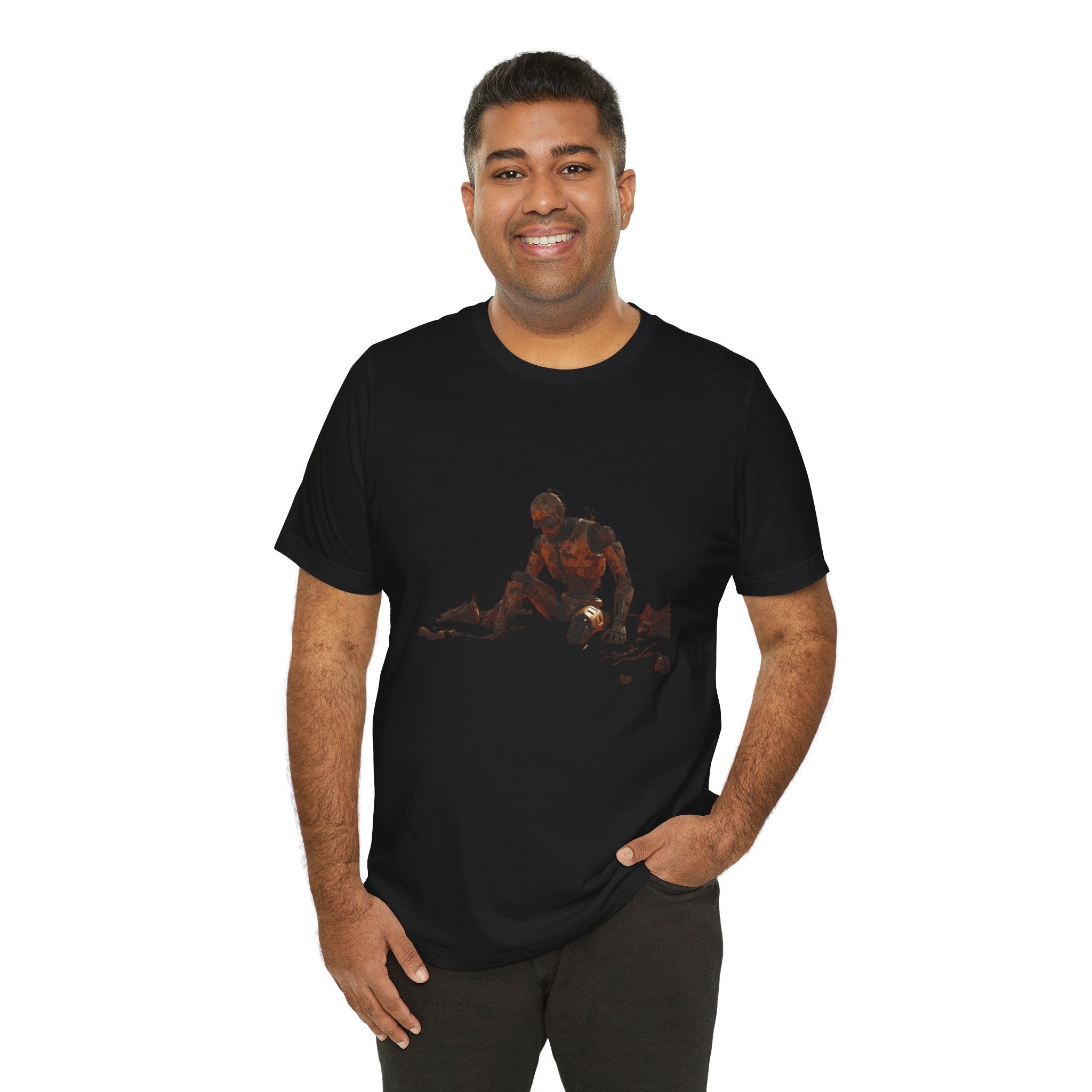 Survivor Figure Graphic Tee — Desert Wanderer Illustration T-Shirt