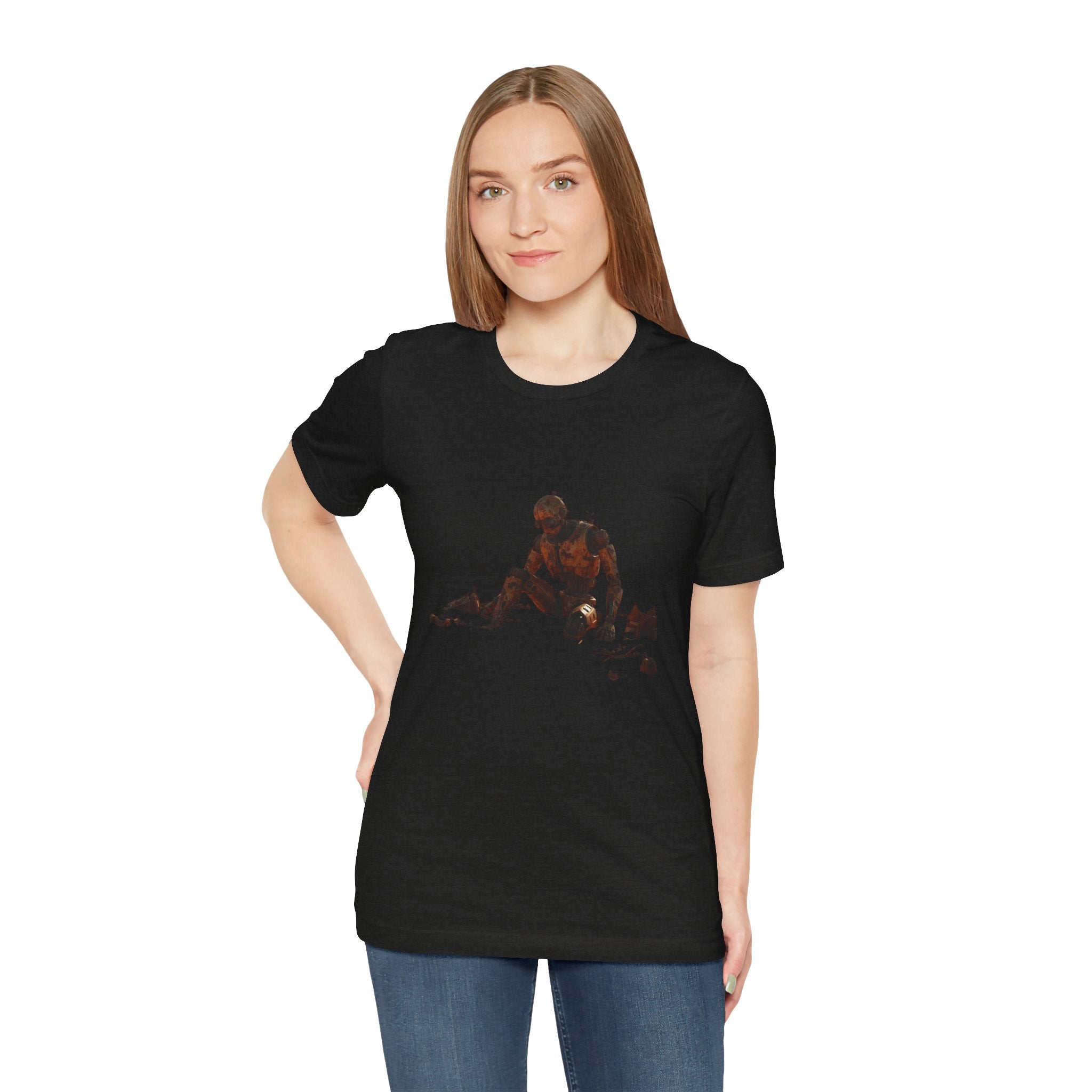 Survivor Figure Graphic Tee — Desert Wanderer Illustration T-Shirt