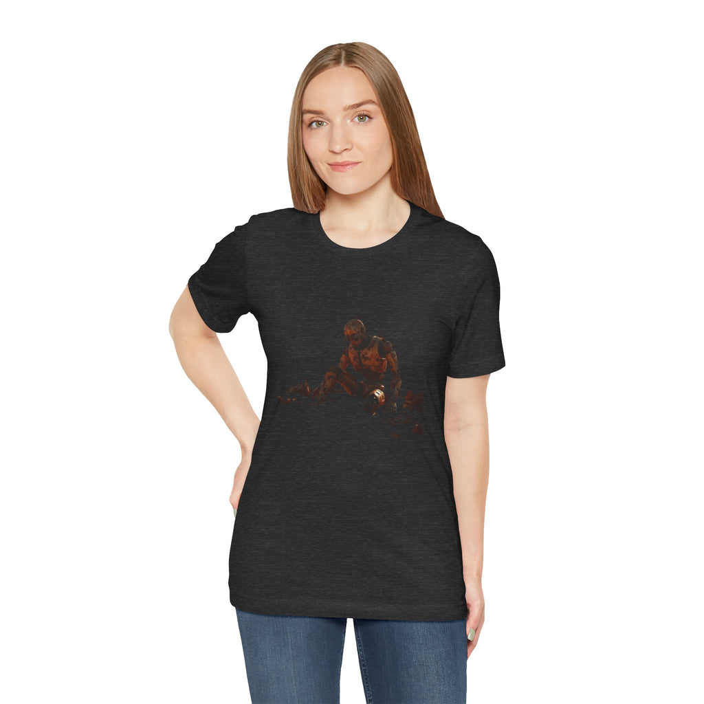 Survivor Figure Graphic Tee — Desert Wanderer Illustration T-Shirt
