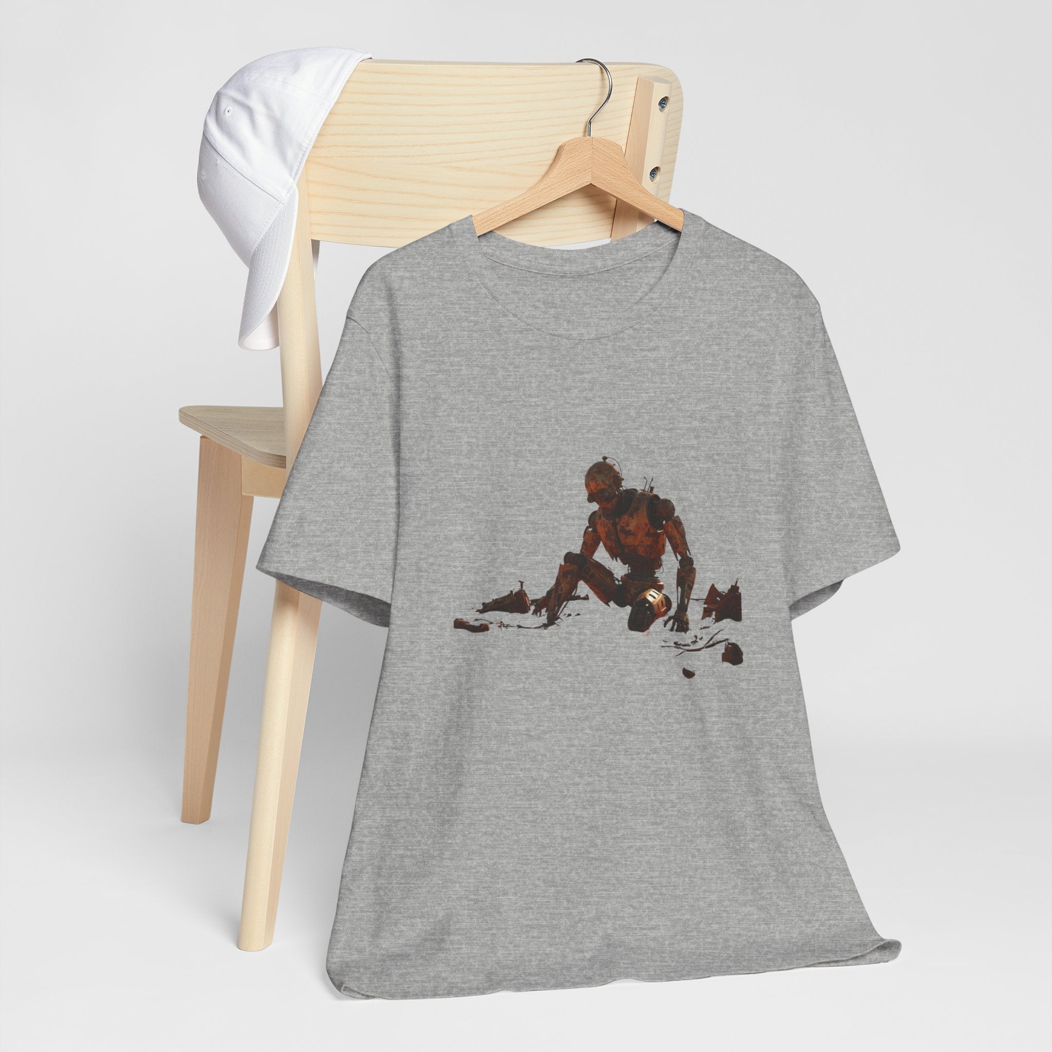 Survivor Figure Graphic Tee — Desert Wanderer Illustration T-Shirt