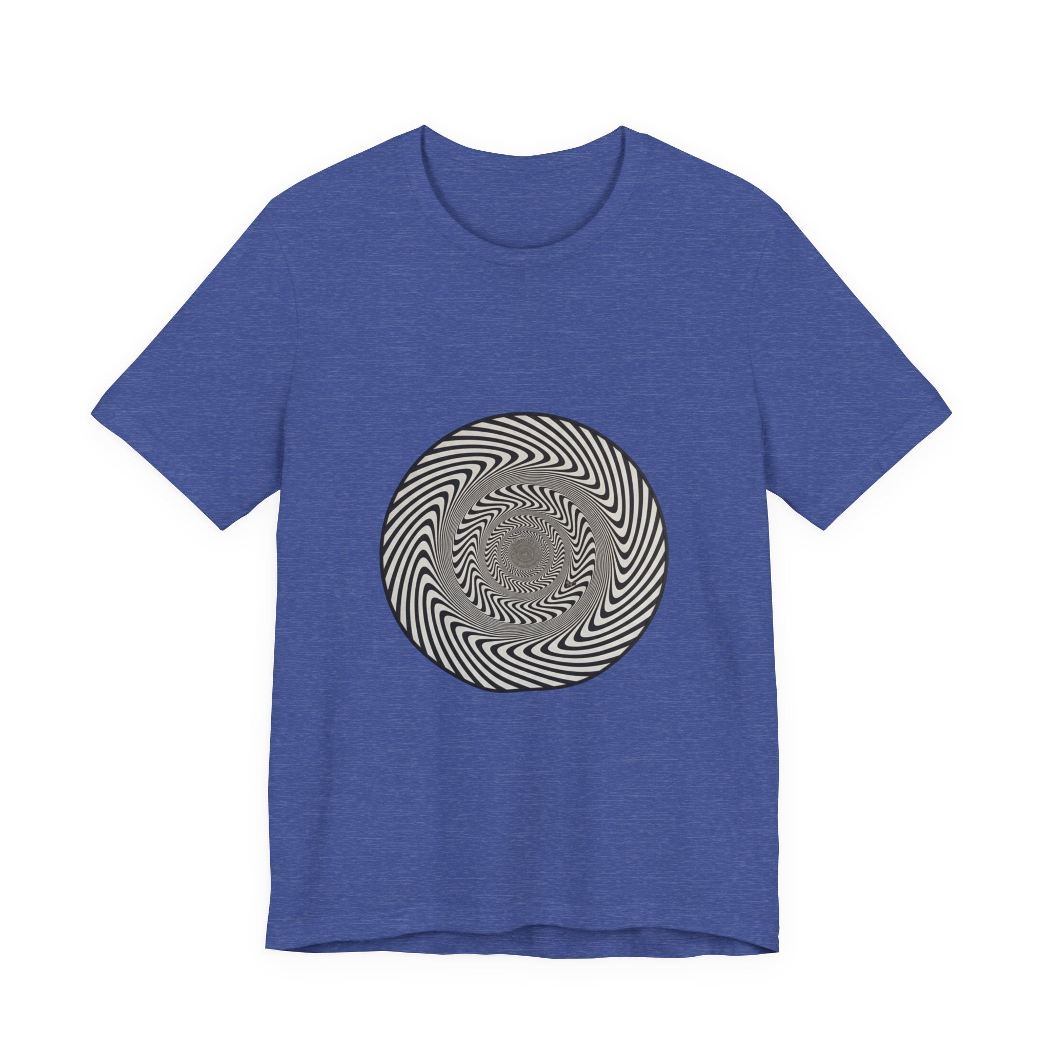 Optical Spiral Illusion Tee - Black Hypnotic Circle Graphic T-Shirt