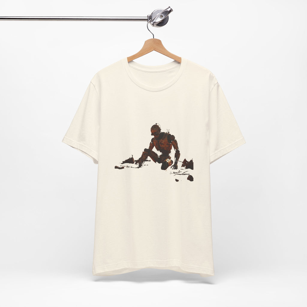 Survivor Figure Graphic Tee — Desert Wanderer Illustration T-Shirt