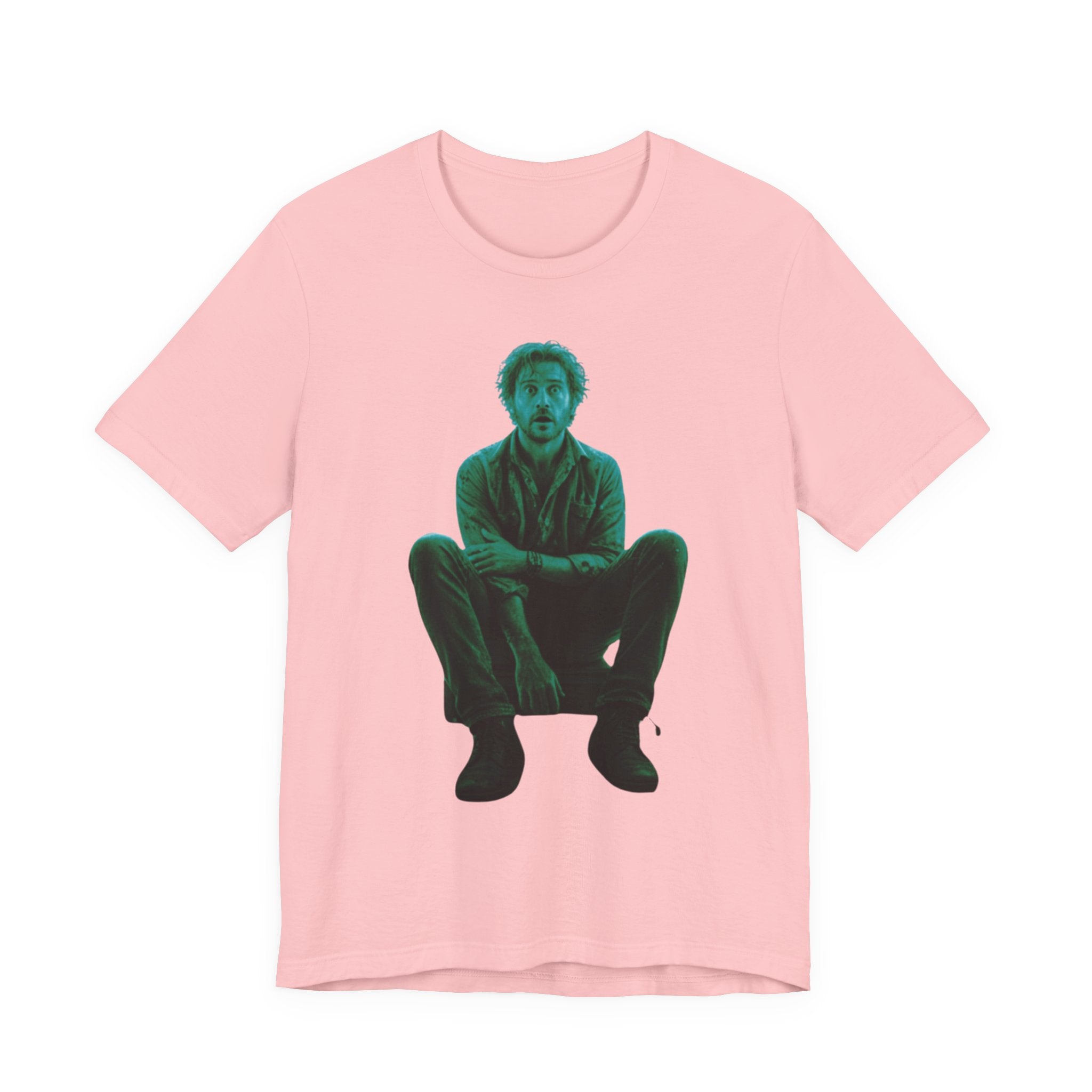 Sitting Silhouette Tee — Moody Green Portrait Graphic T-Shirt
