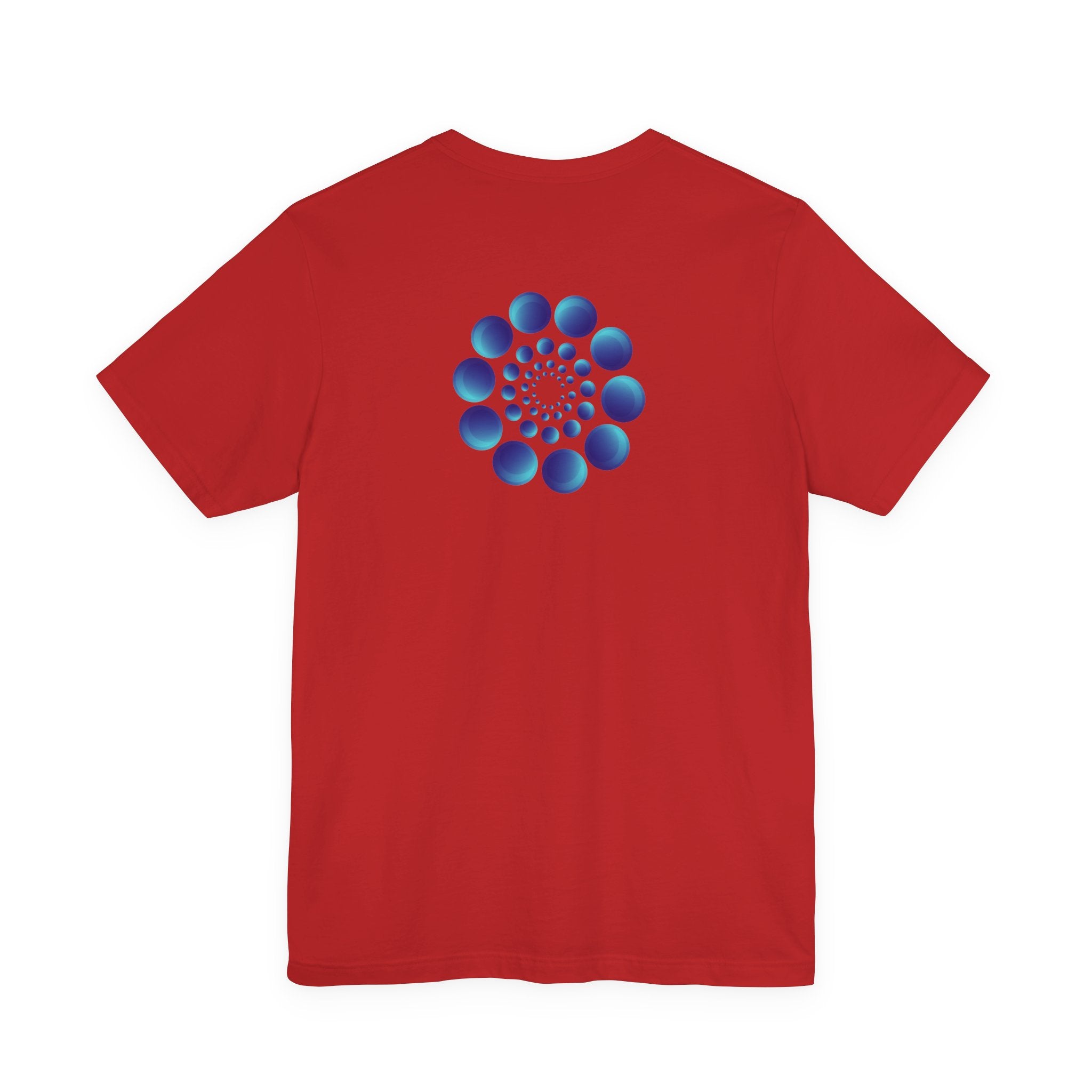 Spiral Blue Dot Tee — Geometric Optical Design T-Shirt
