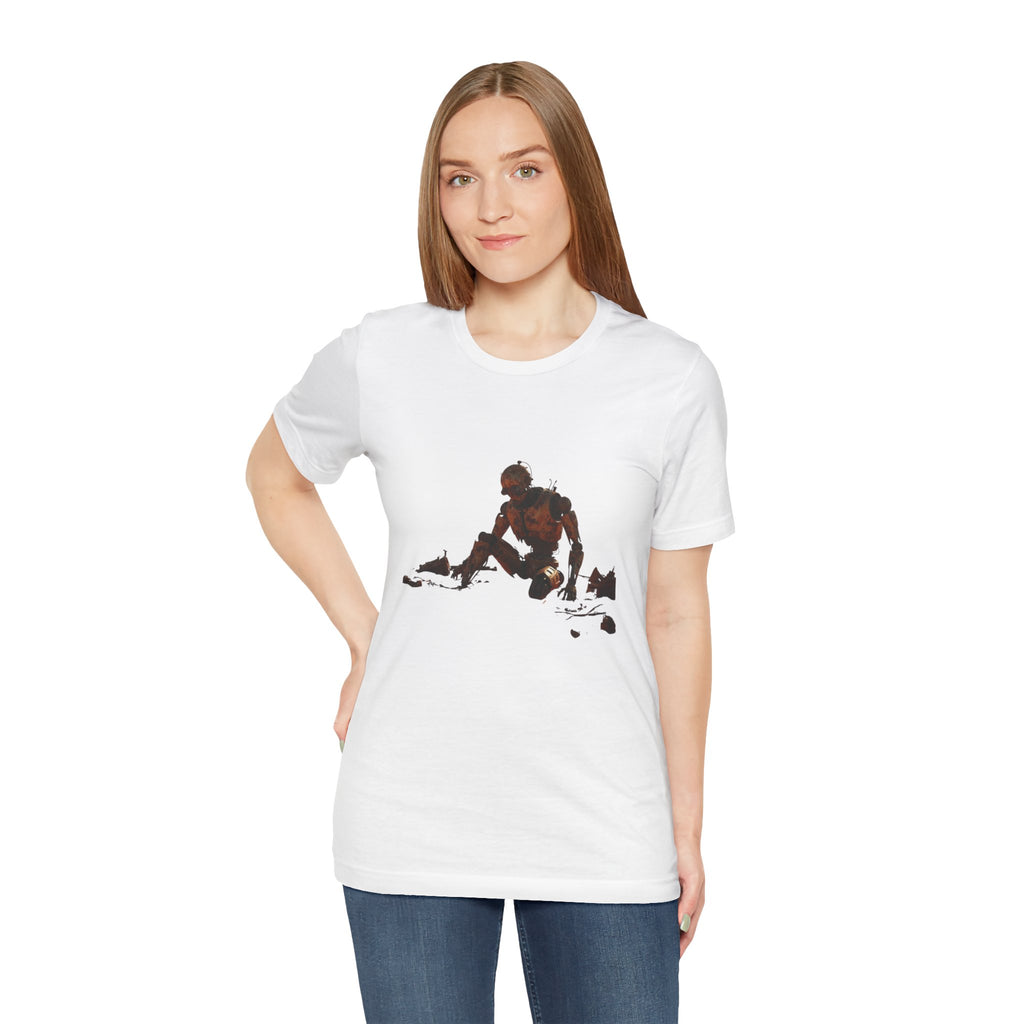 Survivor Figure Graphic Tee — Desert Wanderer Illustration T-Shirt