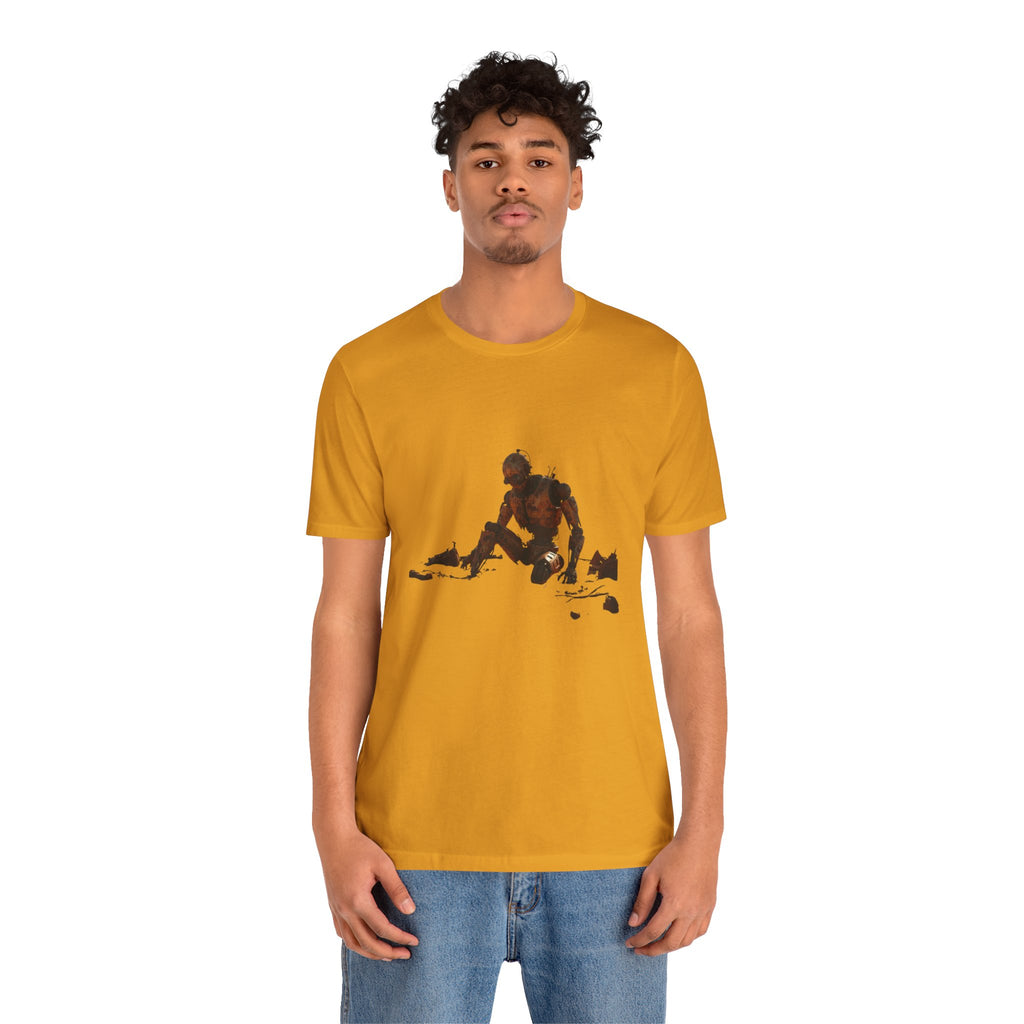 Survivor Figure Graphic Tee — Desert Wanderer Illustration T-Shirt