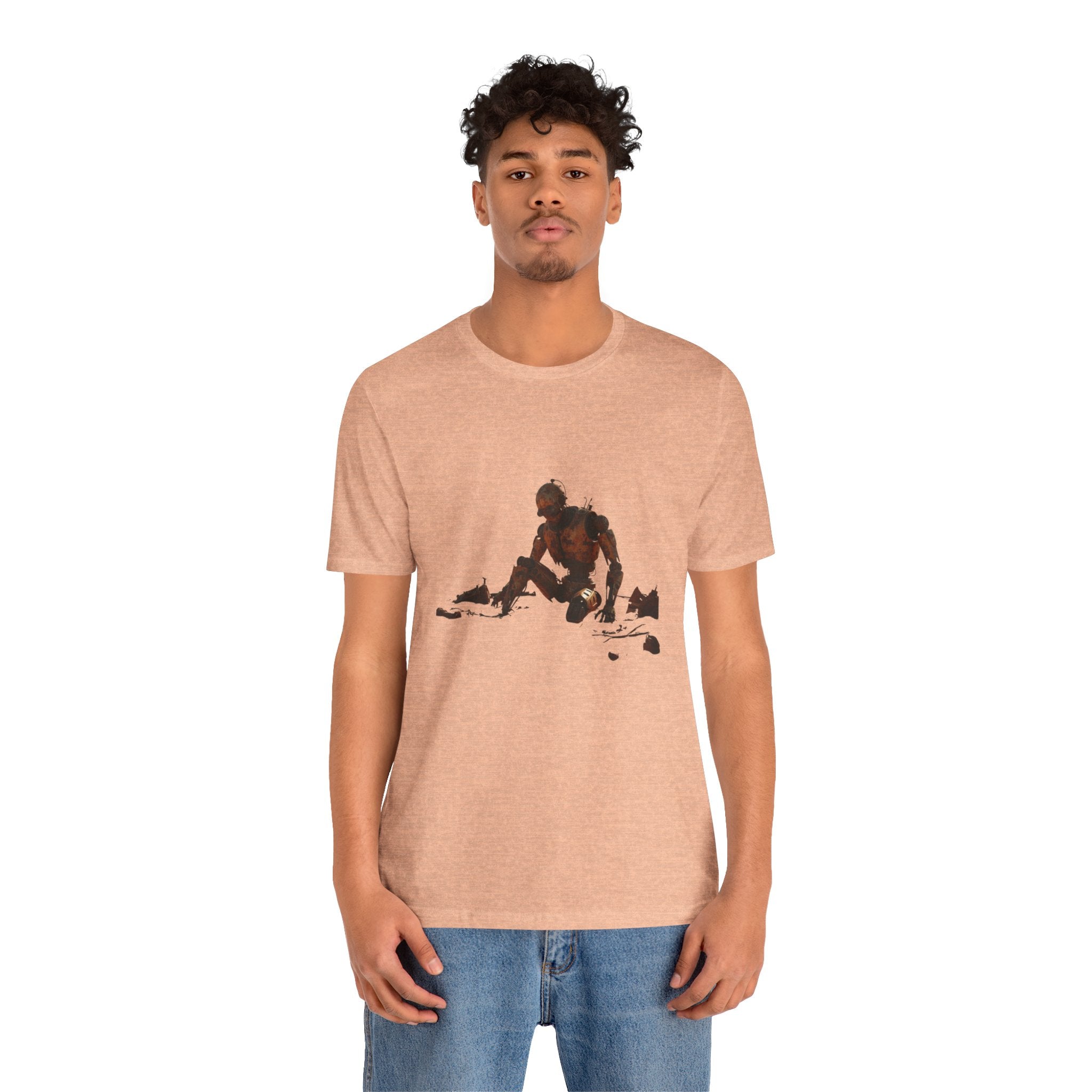Survivor Figure Graphic Tee — Desert Wanderer Illustration T-Shirt