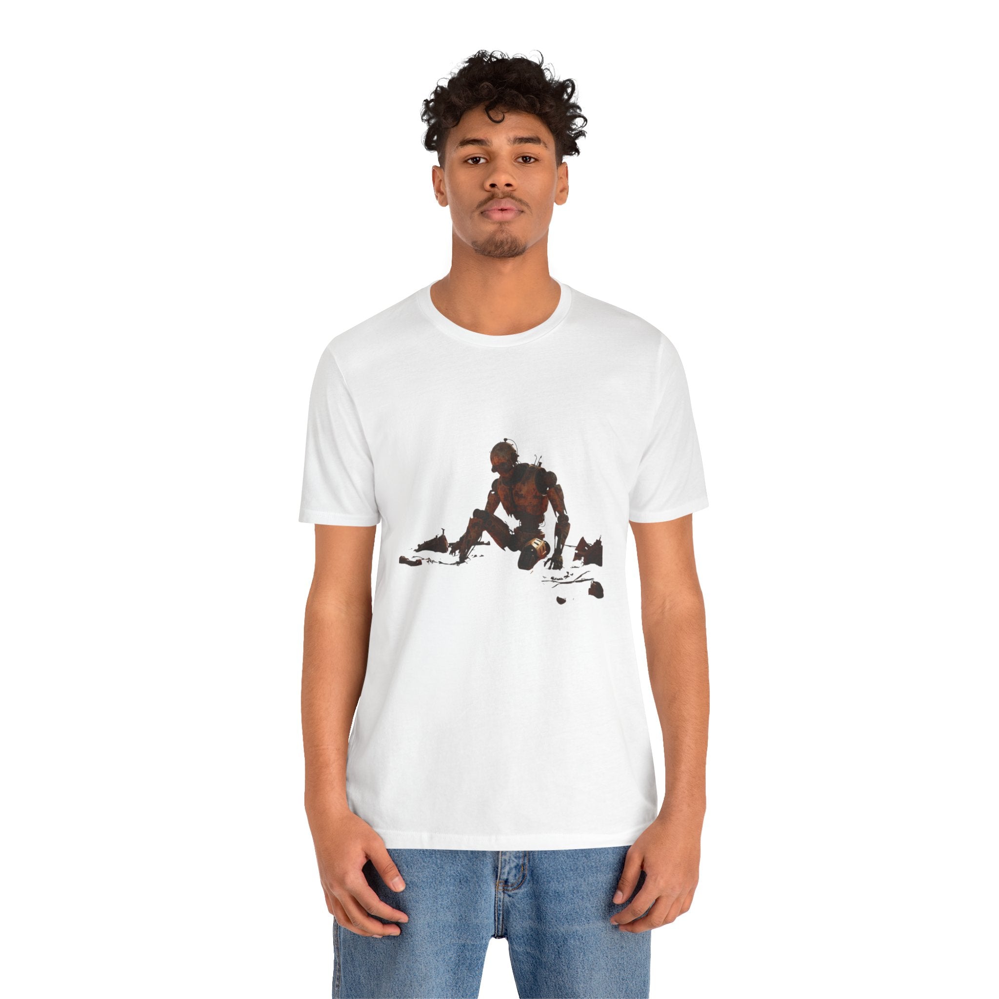 Survivor Figure Graphic Tee — Desert Wanderer Illustration T-Shirt