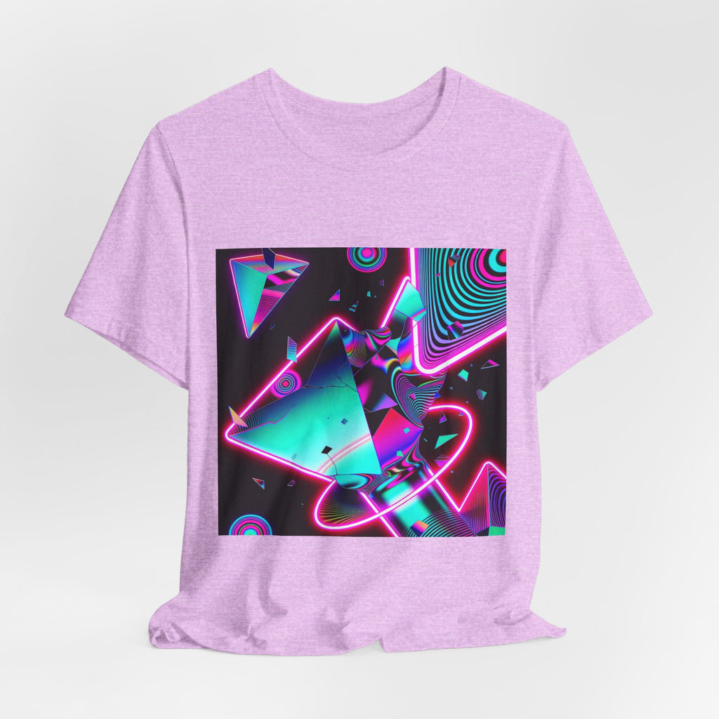 Retro Neon Vaporwave T-Shirt – 80s Synthwave Geometric Tee