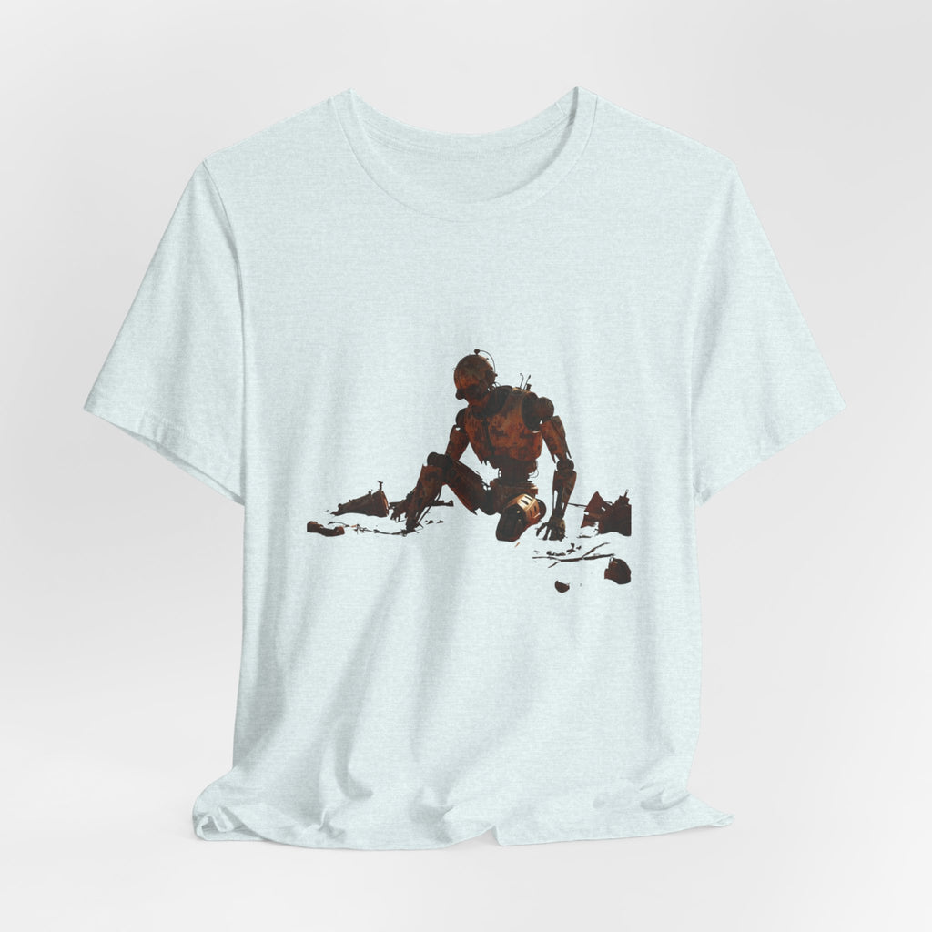 Survivor Figure Graphic Tee — Desert Wanderer Illustration T-Shirt
