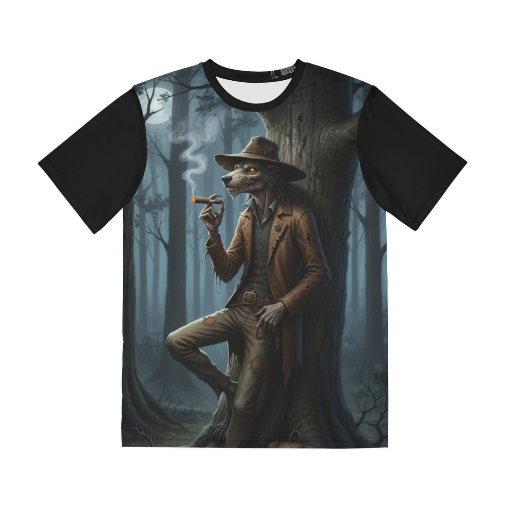 Dogman Gentleman Tee — Smoky Forest Vintage Animal Illustration Shirt