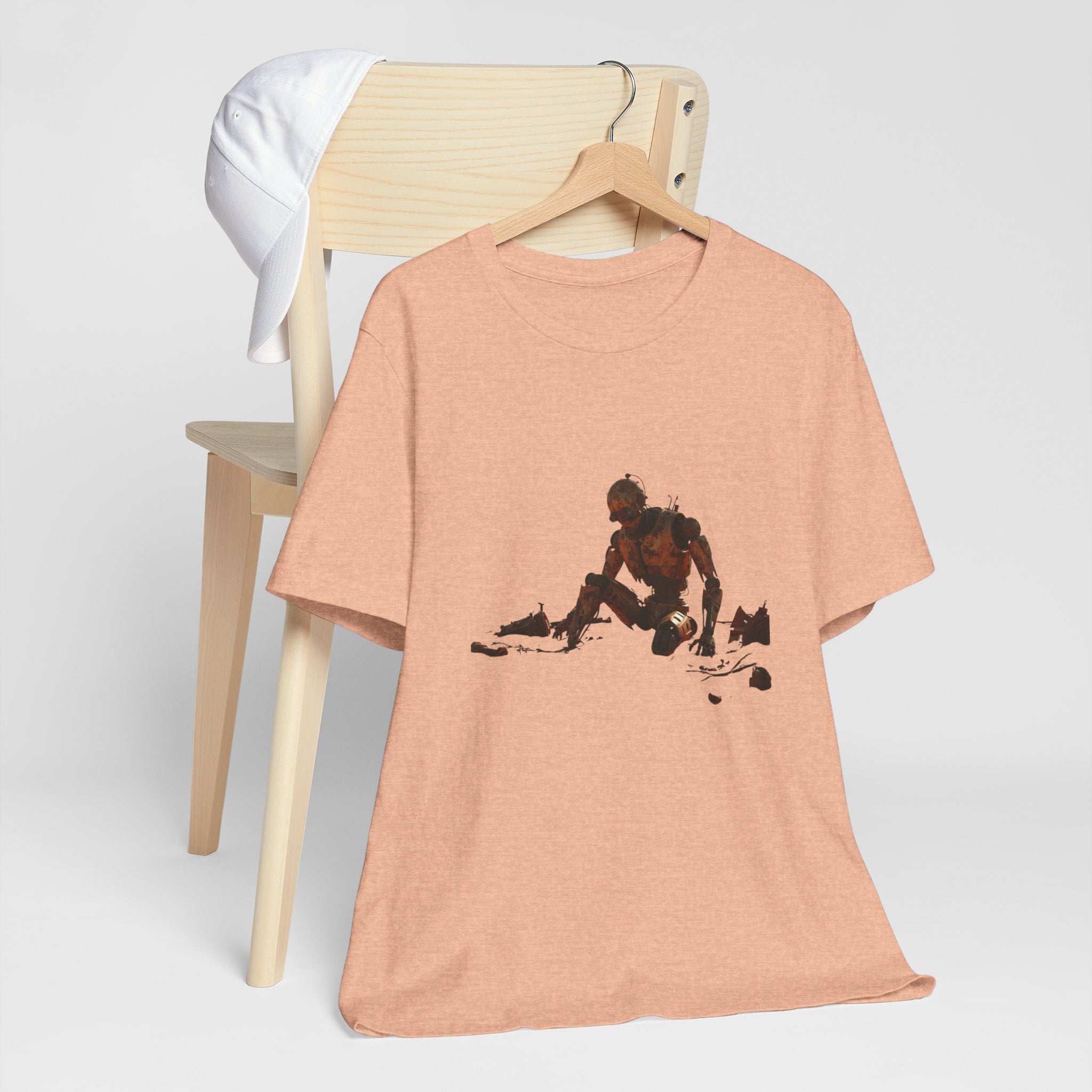 Survivor Figure Graphic Tee — Desert Wanderer Illustration T-Shirt