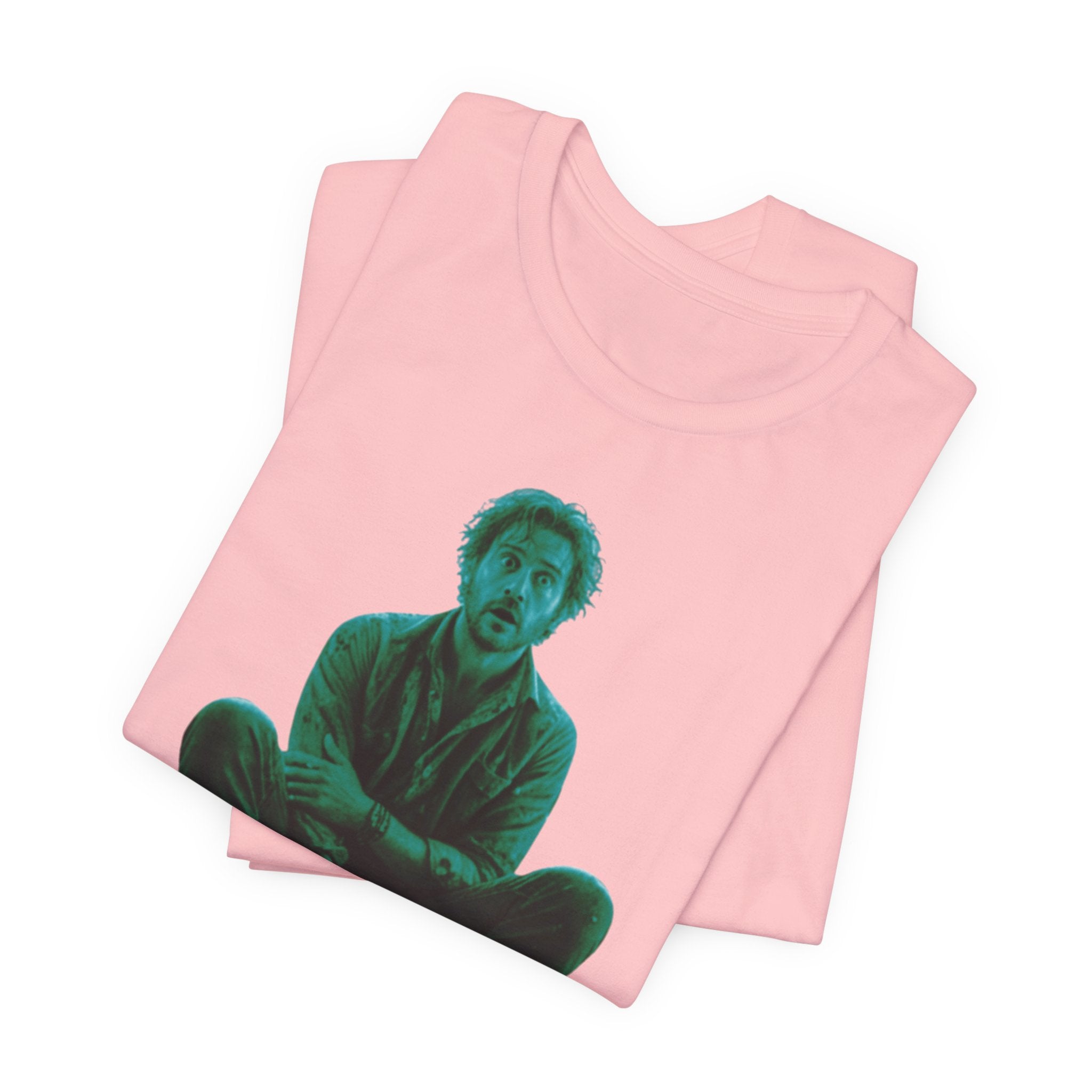 Sitting Silhouette Tee — Moody Green Portrait Graphic T-Shirt