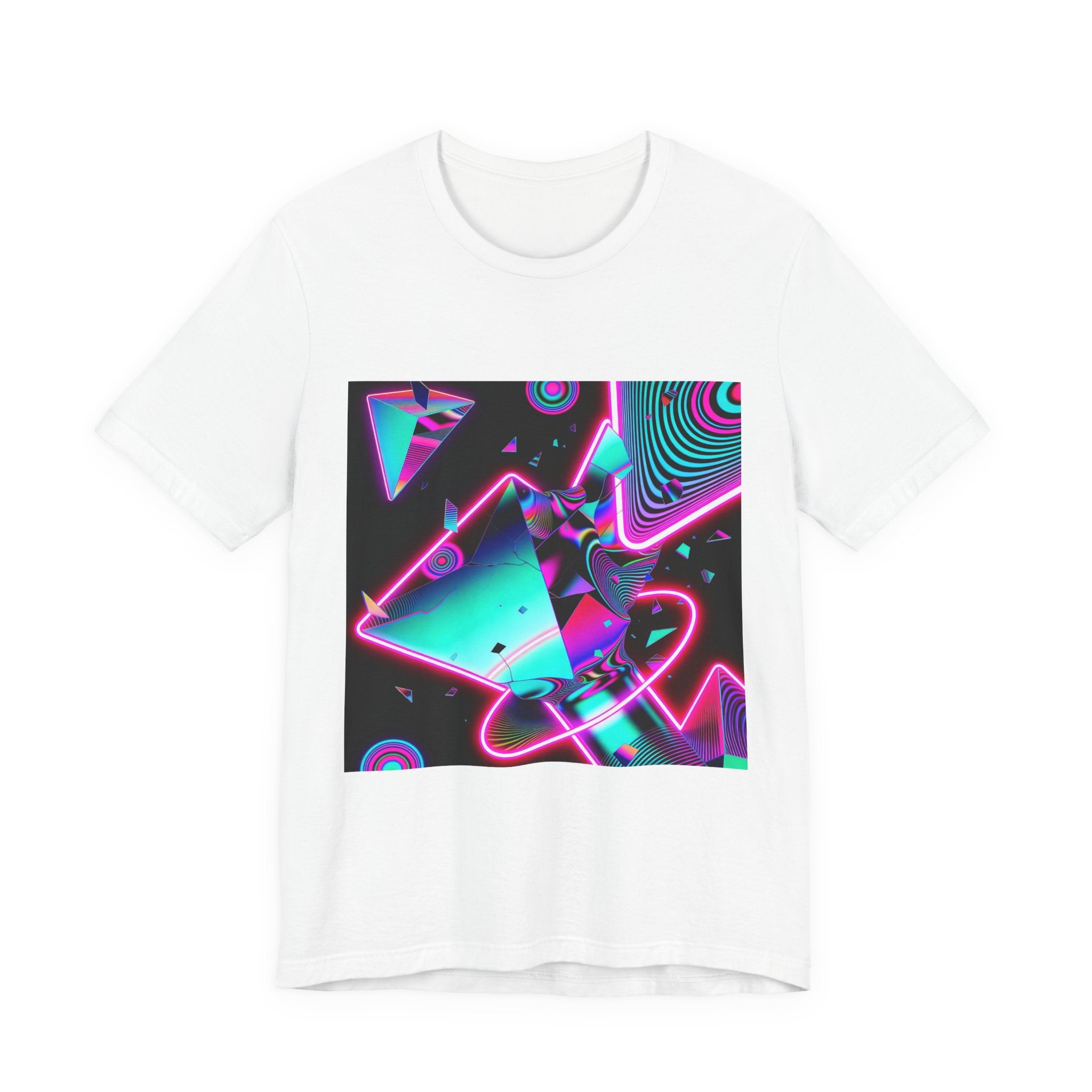 Retro Neon Vaporwave T-Shirt – 80s Synthwave Geometric Tee