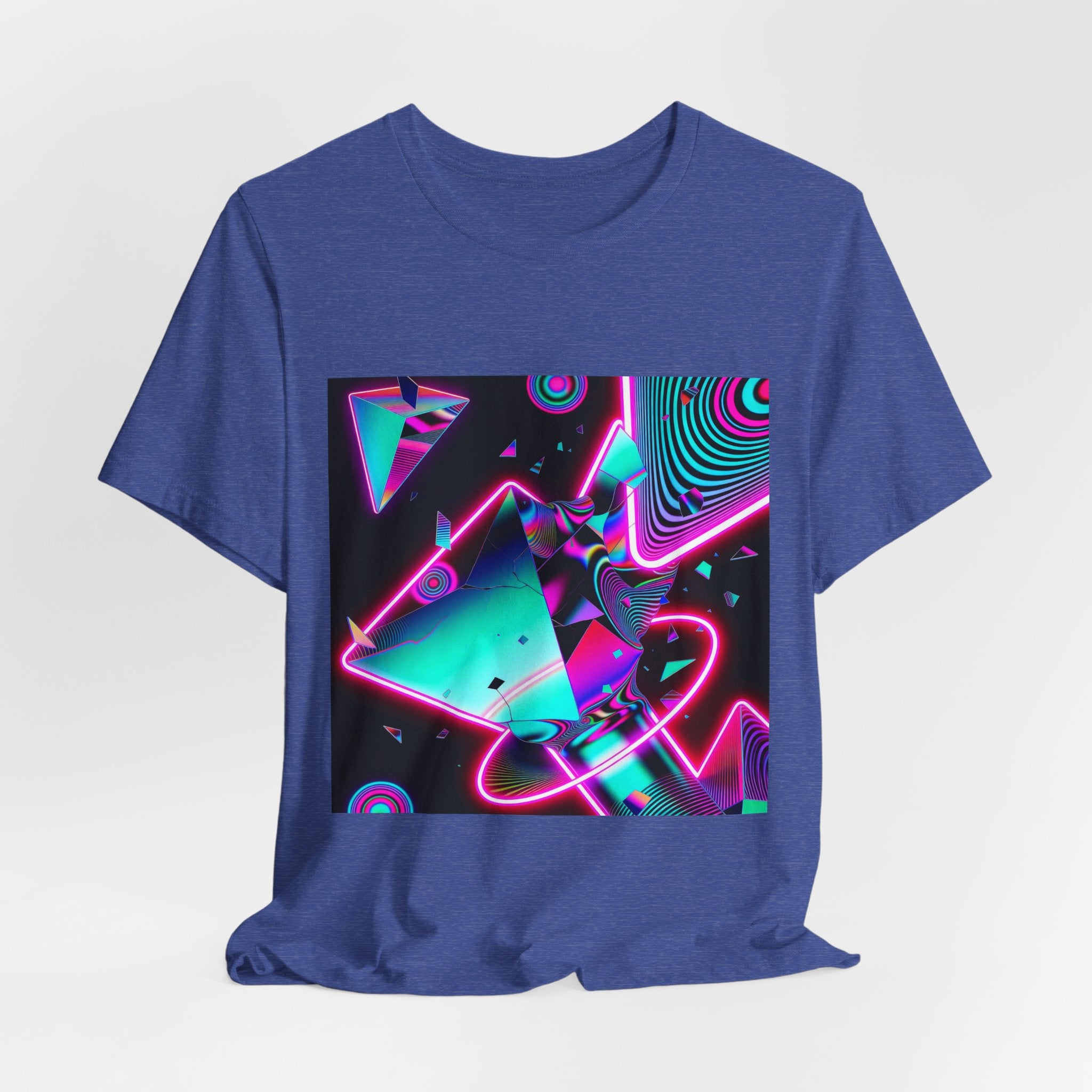 Retro Neon Vaporwave T-Shirt – 80s Synthwave Geometric Tee