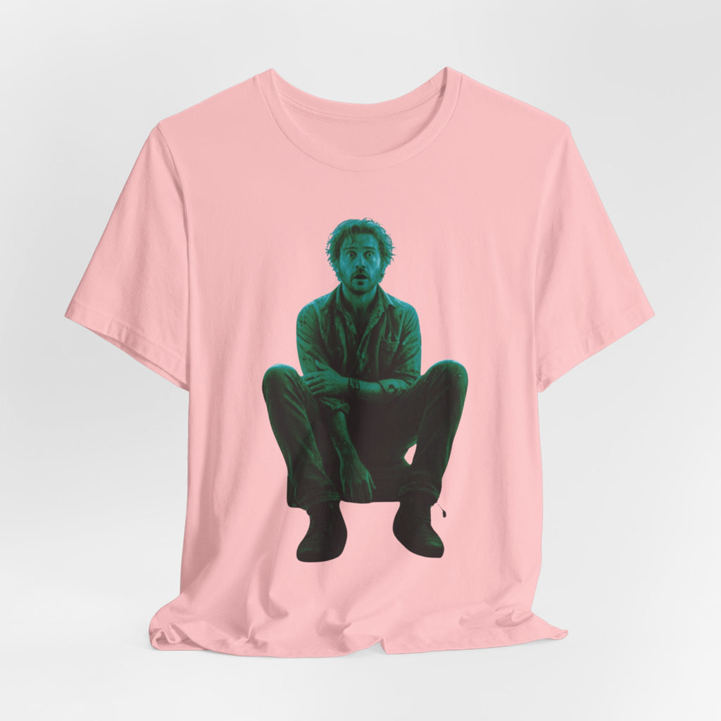 Sitting Silhouette Tee — Moody Green Portrait Graphic T-Shirt