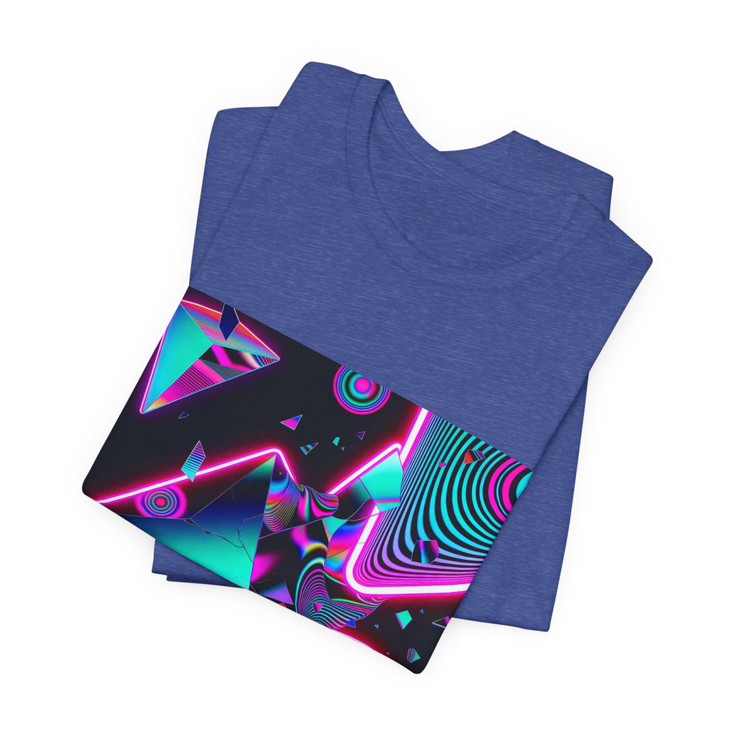 Retro Neon Vaporwave T-Shirt – 80s Synthwave Geometric Tee