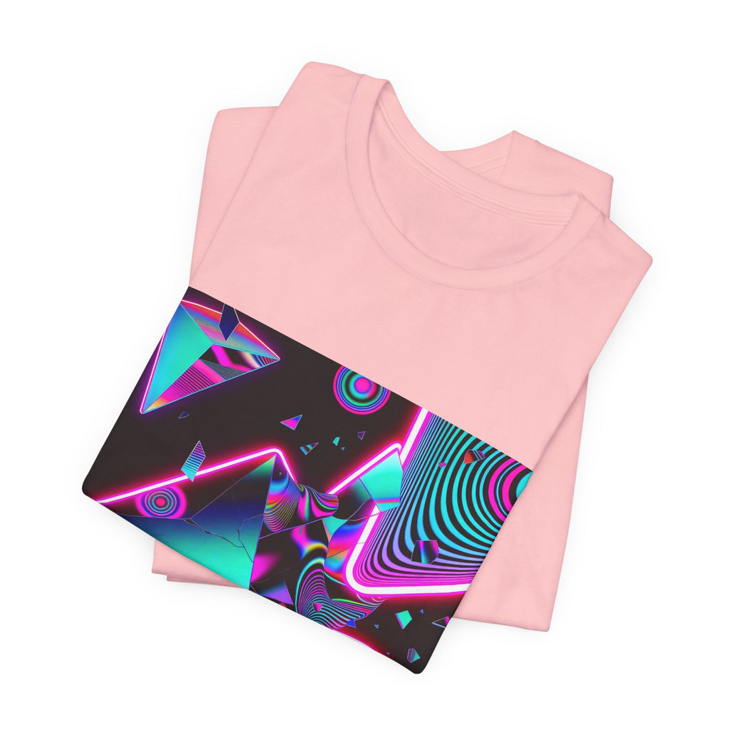 Retro Neon Vaporwave T-Shirt – 80s Synthwave Geometric Tee