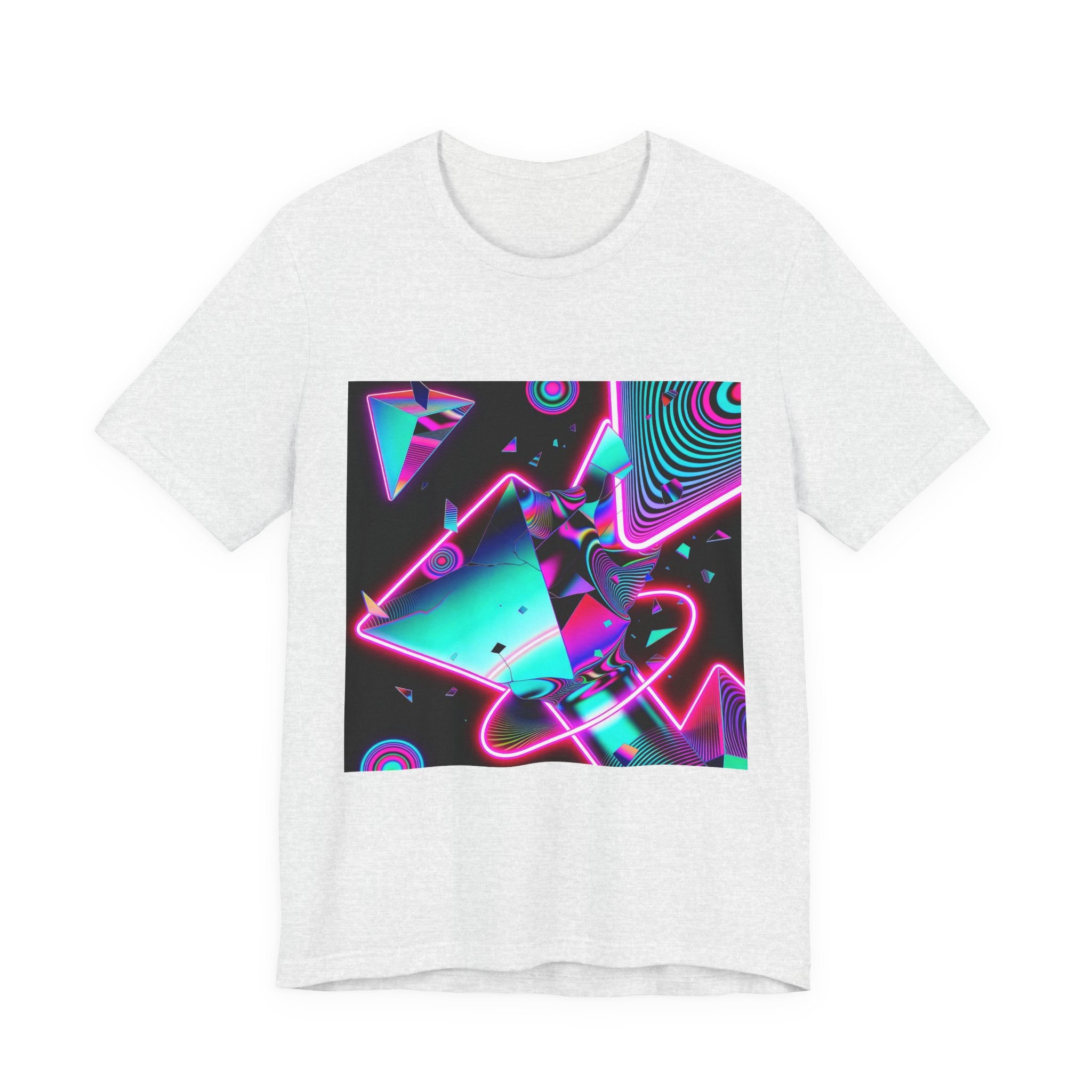 Retro Neon Vaporwave T-Shirt – 80s Synthwave Geometric Tee