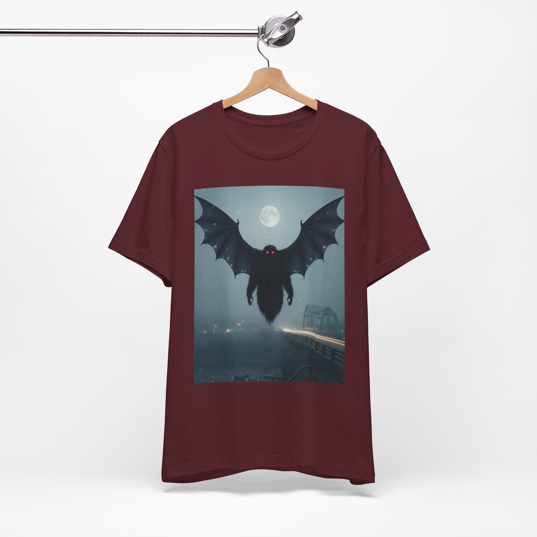 Mothman Moonlight T-Shirt — Cryptid Retro Horror Tee