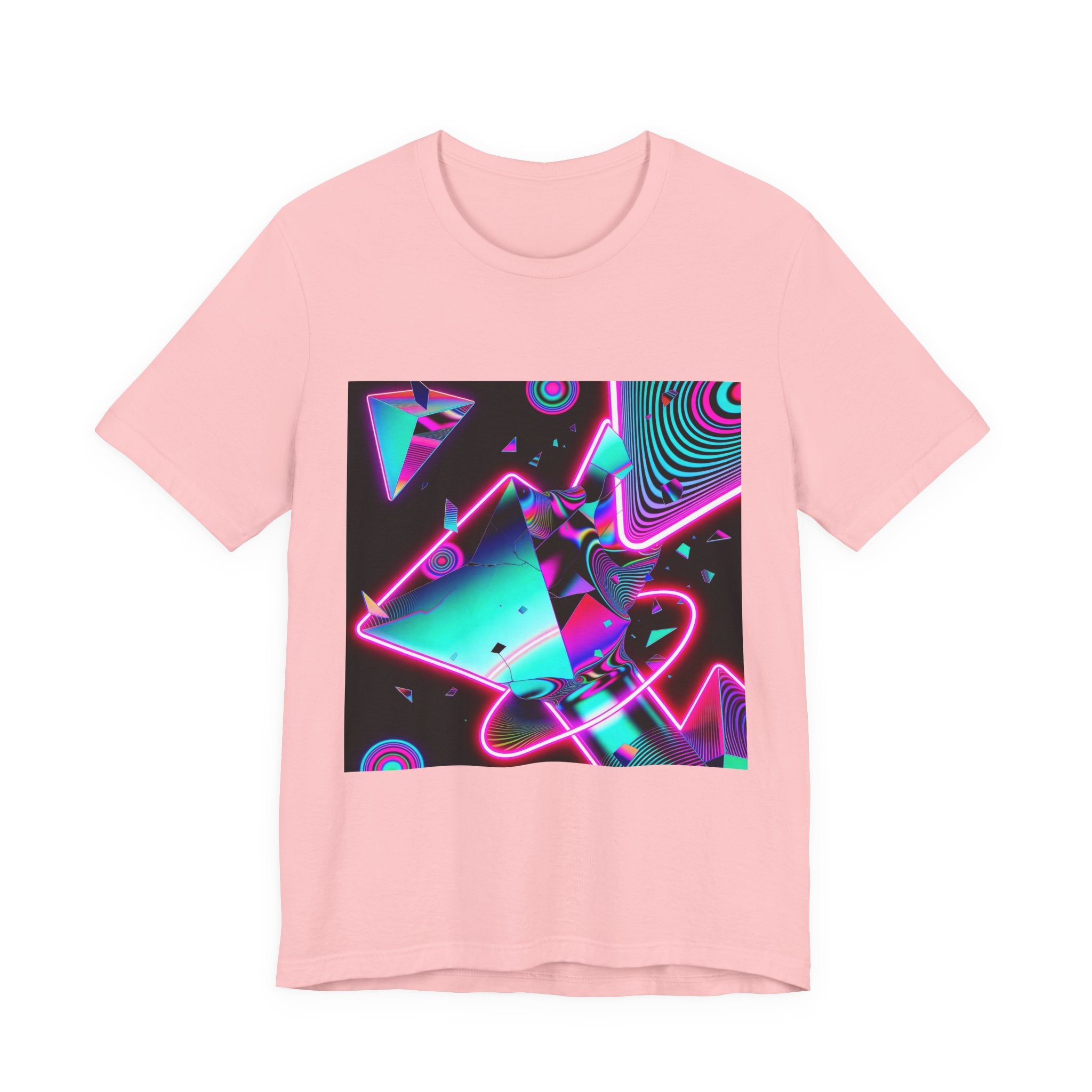 Retro Neon Vaporwave T-Shirt – 80s Synthwave Geometric Tee