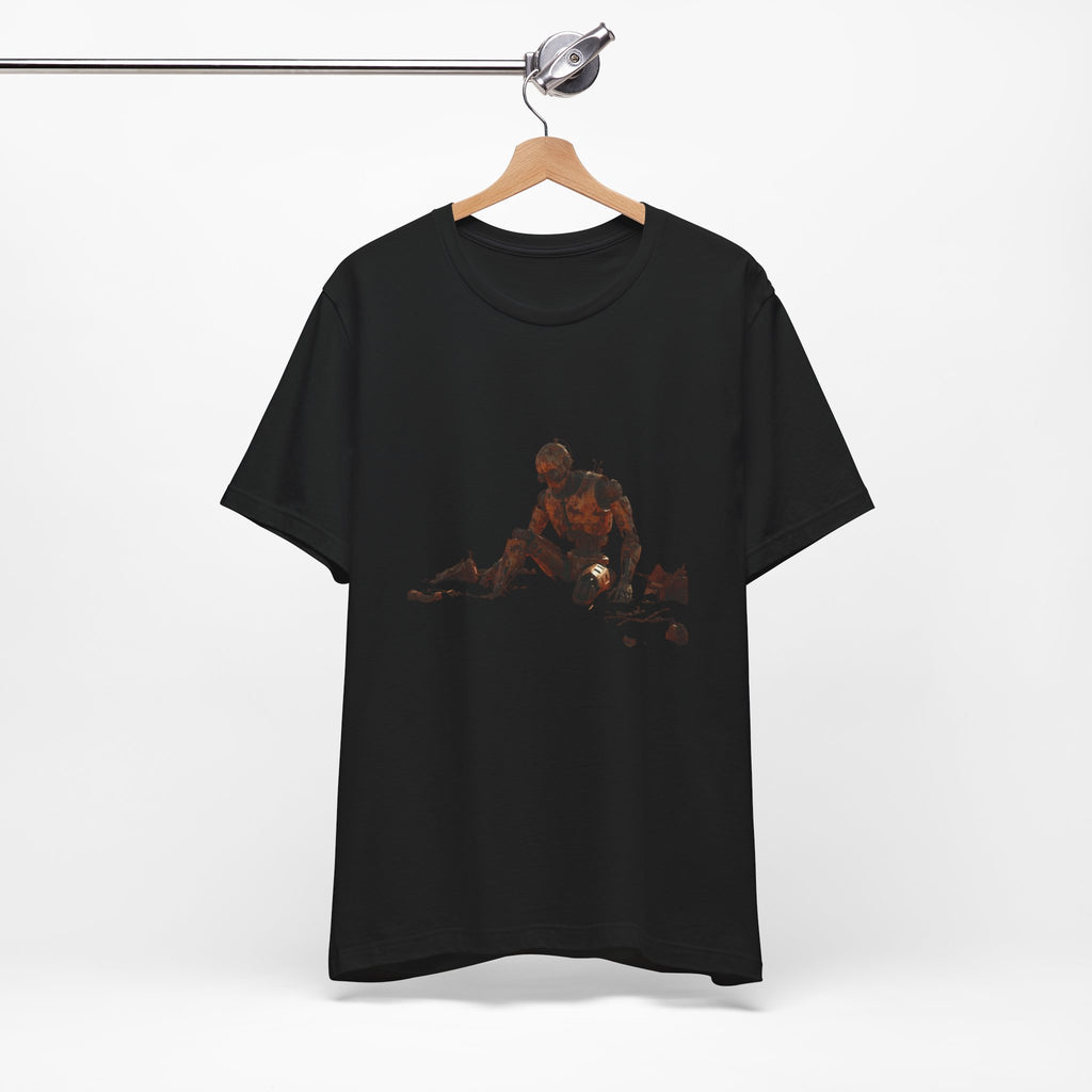 Survivor Figure Graphic Tee — Desert Wanderer Illustration T-Shirt