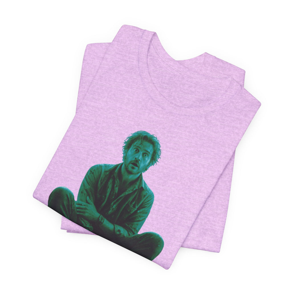 Sitting Silhouette Tee — Moody Green Portrait Graphic T-Shirt